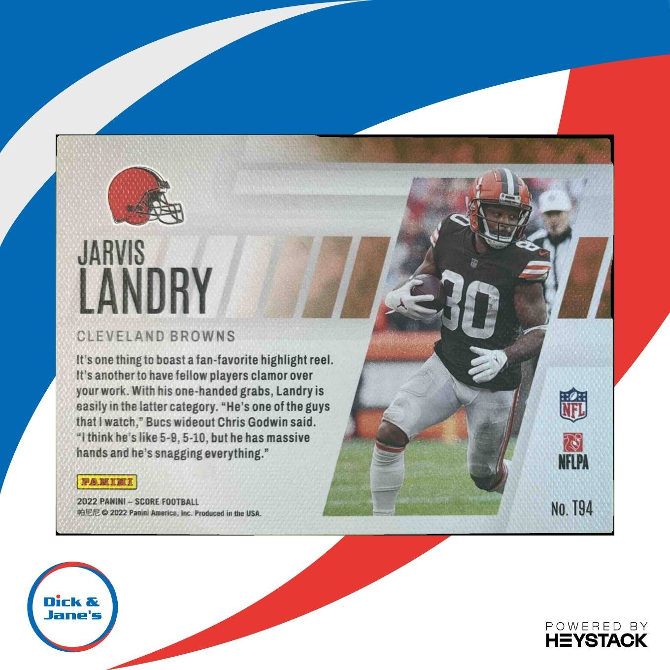 2022 Panini Score Jarvis Landry Top 100 #T94 Cleveland Browns - Sports Cards