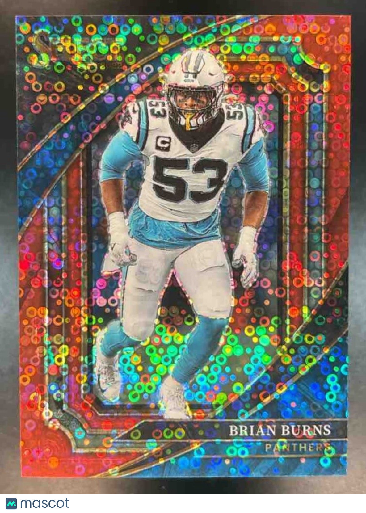 2022 Panini Select Brian Burns Red Disco Prizm /49 #359 Suite Carolina Panthers - Sports Cards