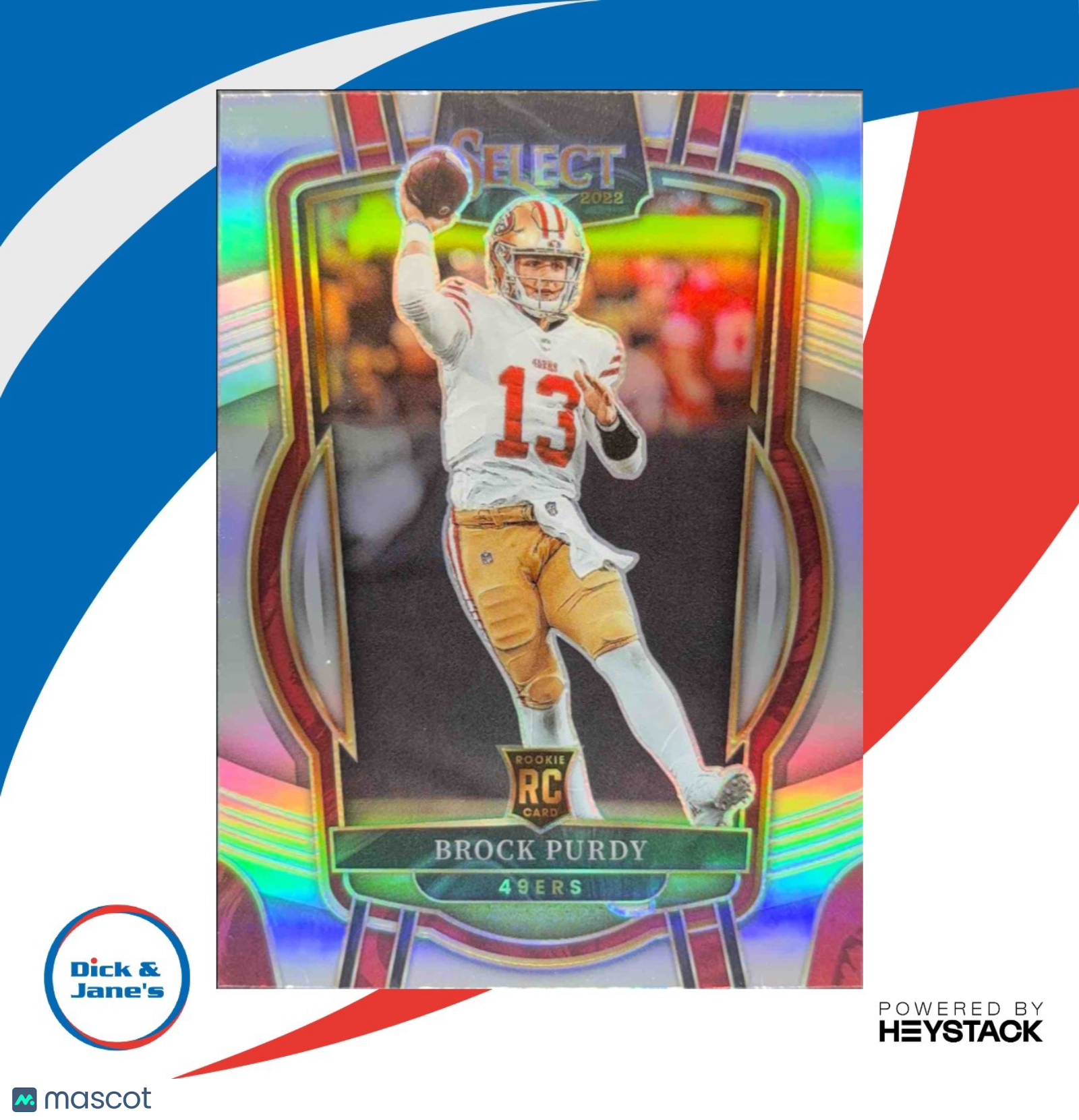 2022 Panini Select Brock Purdy Silver Prizm Holo #213 RC San Francisco 49ers - Sports Cards