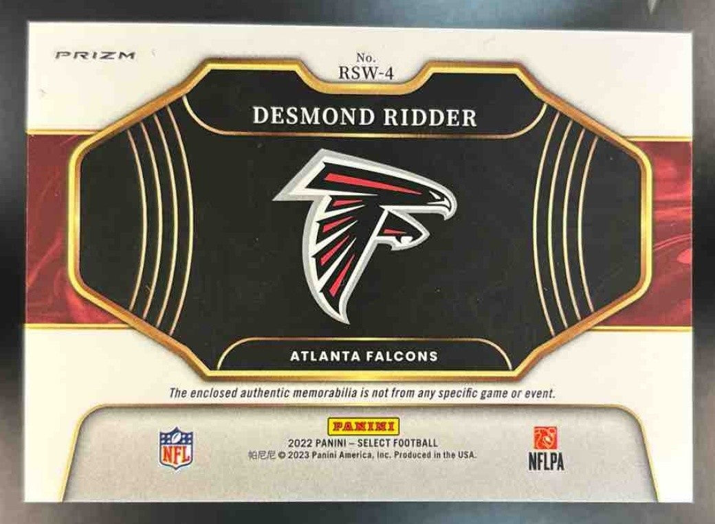 2022 Panini Select Desmond Ridder Rookie Swatches Red MEM RC Atlanta Falcons - Sports Cards