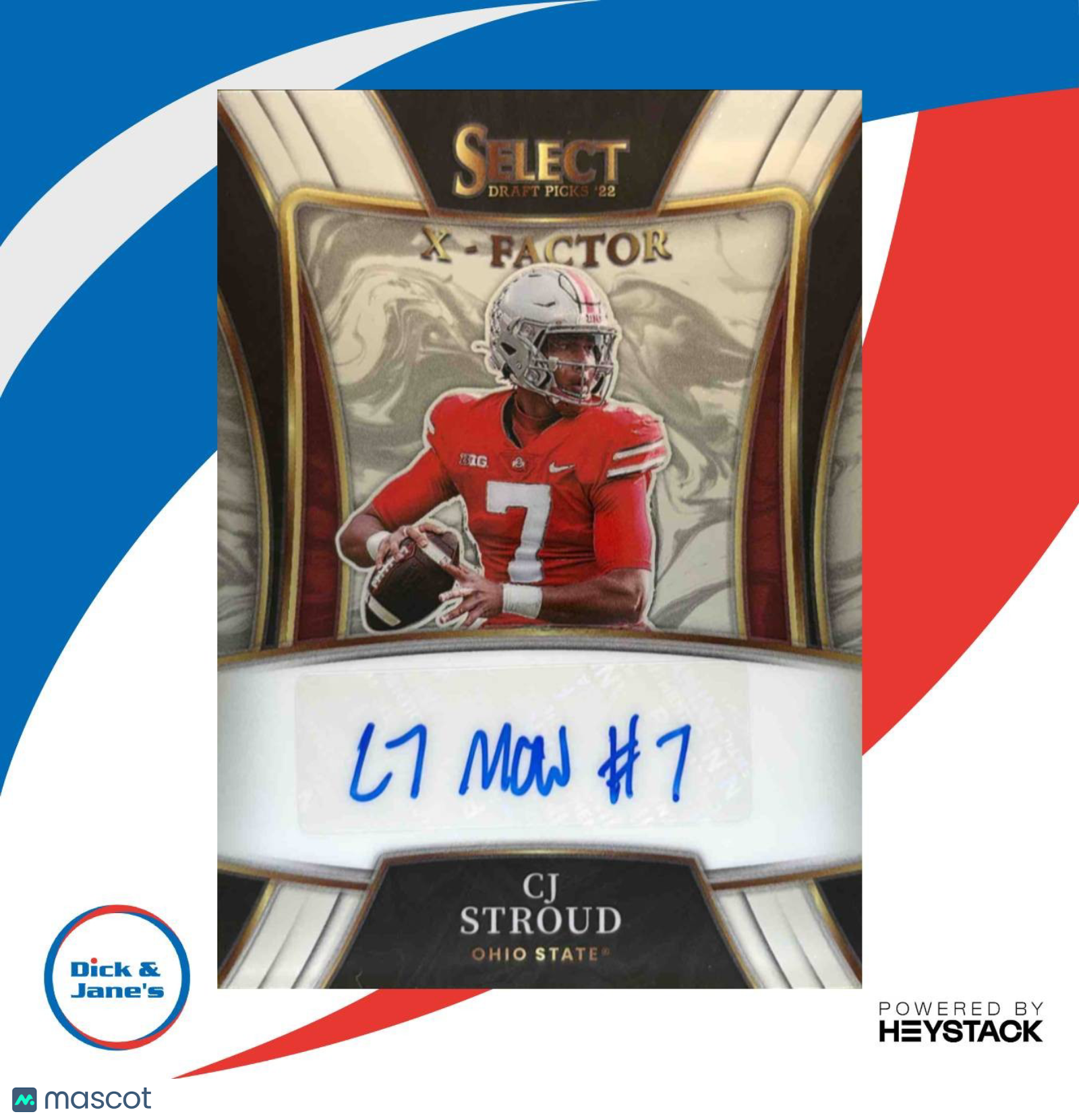 2022 Panini Select Draft Picks CJ Stroud X Factor Signatures #X- Buckeyes - Sports Cards