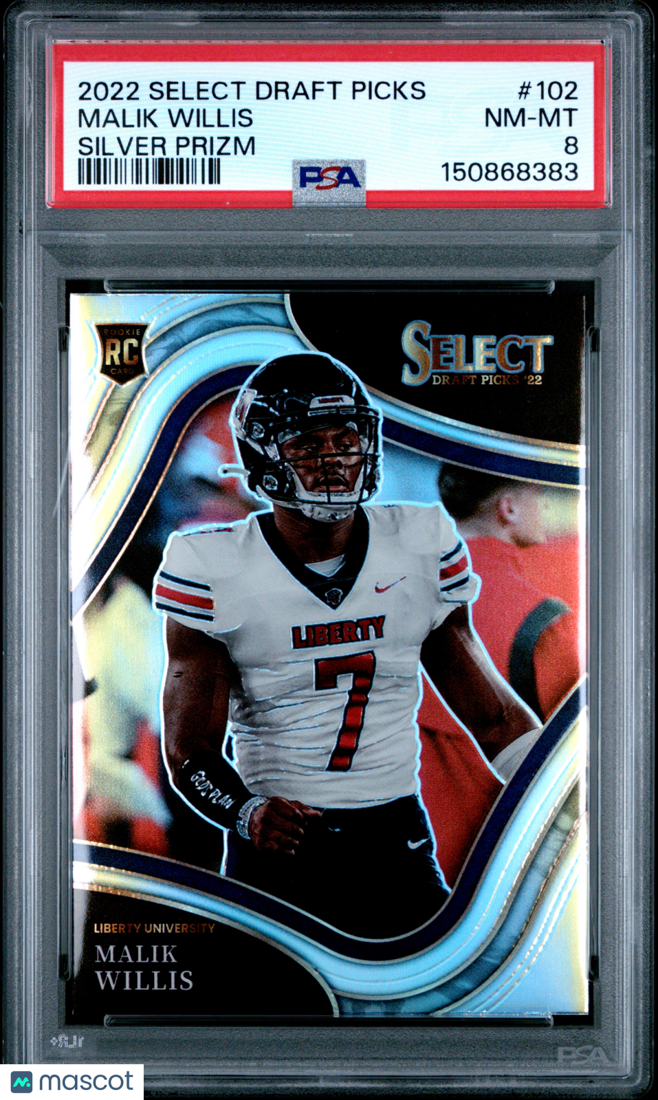 2022 Panini Select Draft Picks Malik Willis Silver Prizm #102 PSA 8 - Graded Sports Cards
