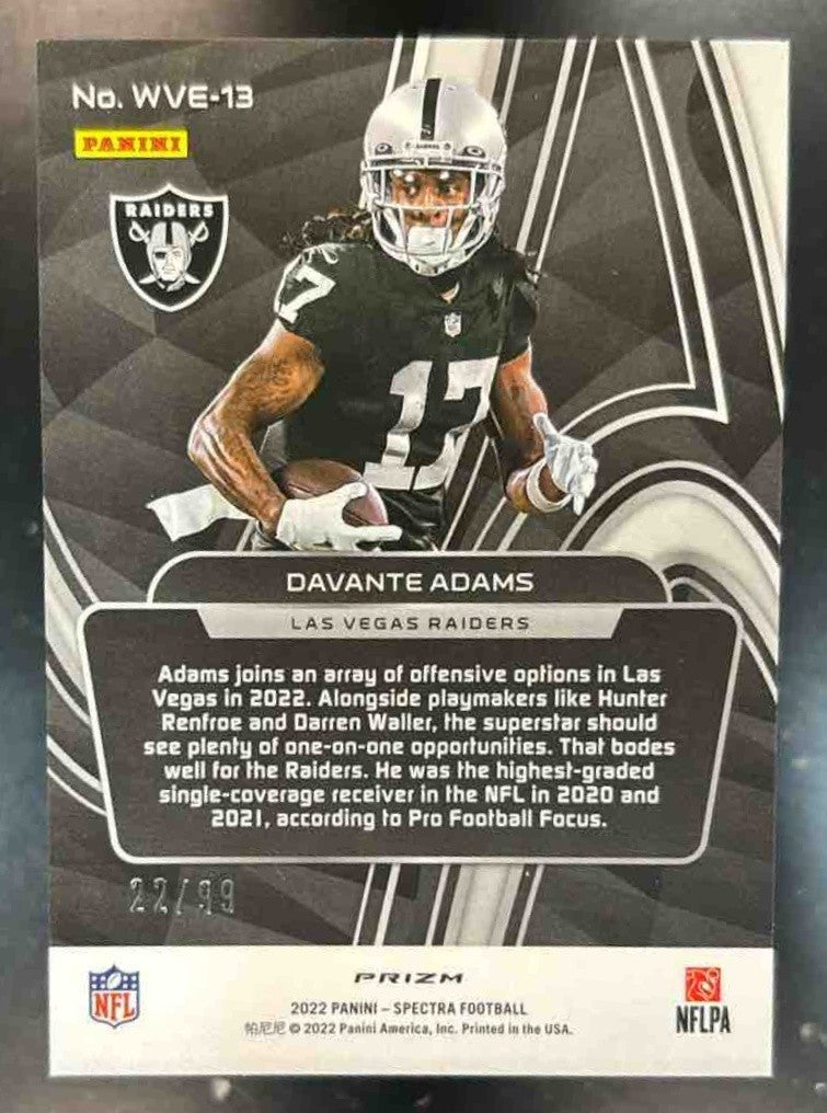 2022 Panini Spectra Davante Adams Wavelength /99 #WVE-13 Las Vegas Raiders - Sports Cards