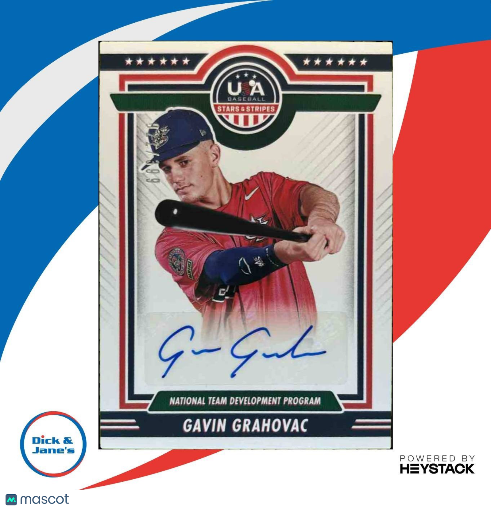2022 Panini USA Gavin Grahovac USA National Team Auto Stars N Stripes /399 - Sports Cards