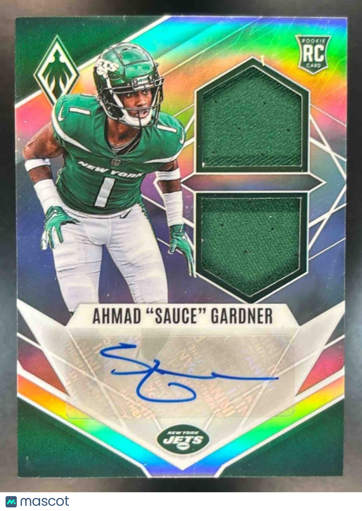 2022 Phoenix Ahmad ’Sauce’ Gardner Dual Patch AUTO /149 RC New York Jets - Sports Cards
