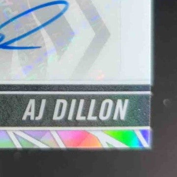 2022 Phoenix AJ Dillon Veteran Auto Materials Black 10/10 Green Bay Packers - Sports Cards
