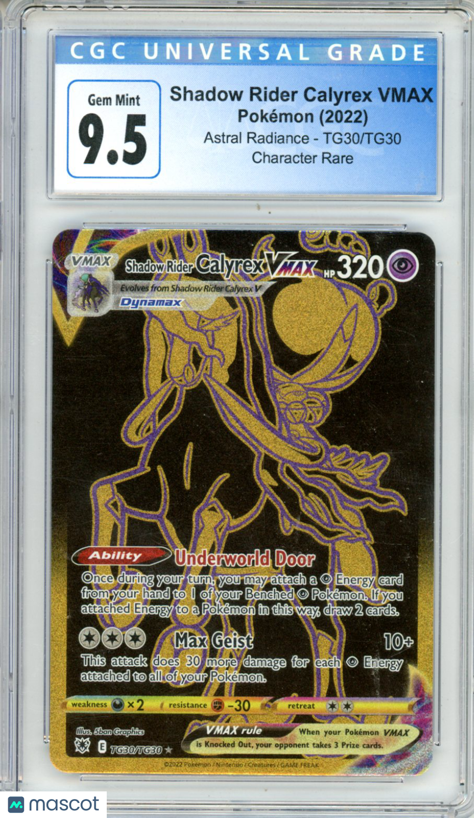 2022 Pokémon Astral Radiance Shadow Rider Calyrex VMAX #TG30/TG30 English CGC 10 - Graded TCG/CCG