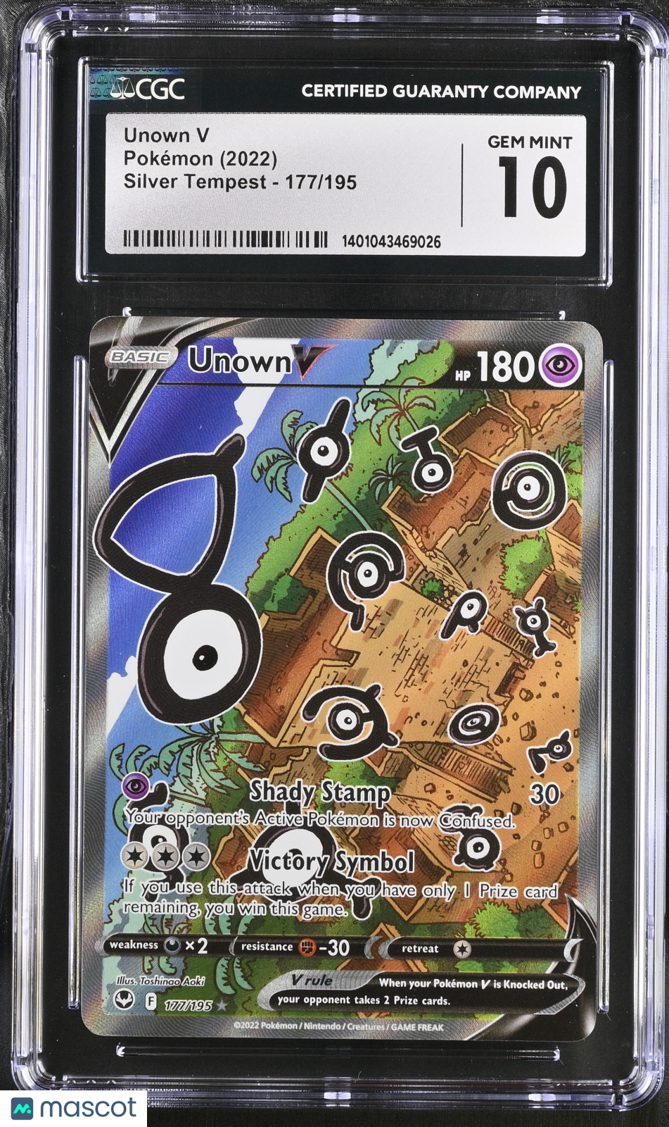 2022 Pokémon Silver Tempest Unown V #177/195 CGC 10 - Graded TCG/CCG