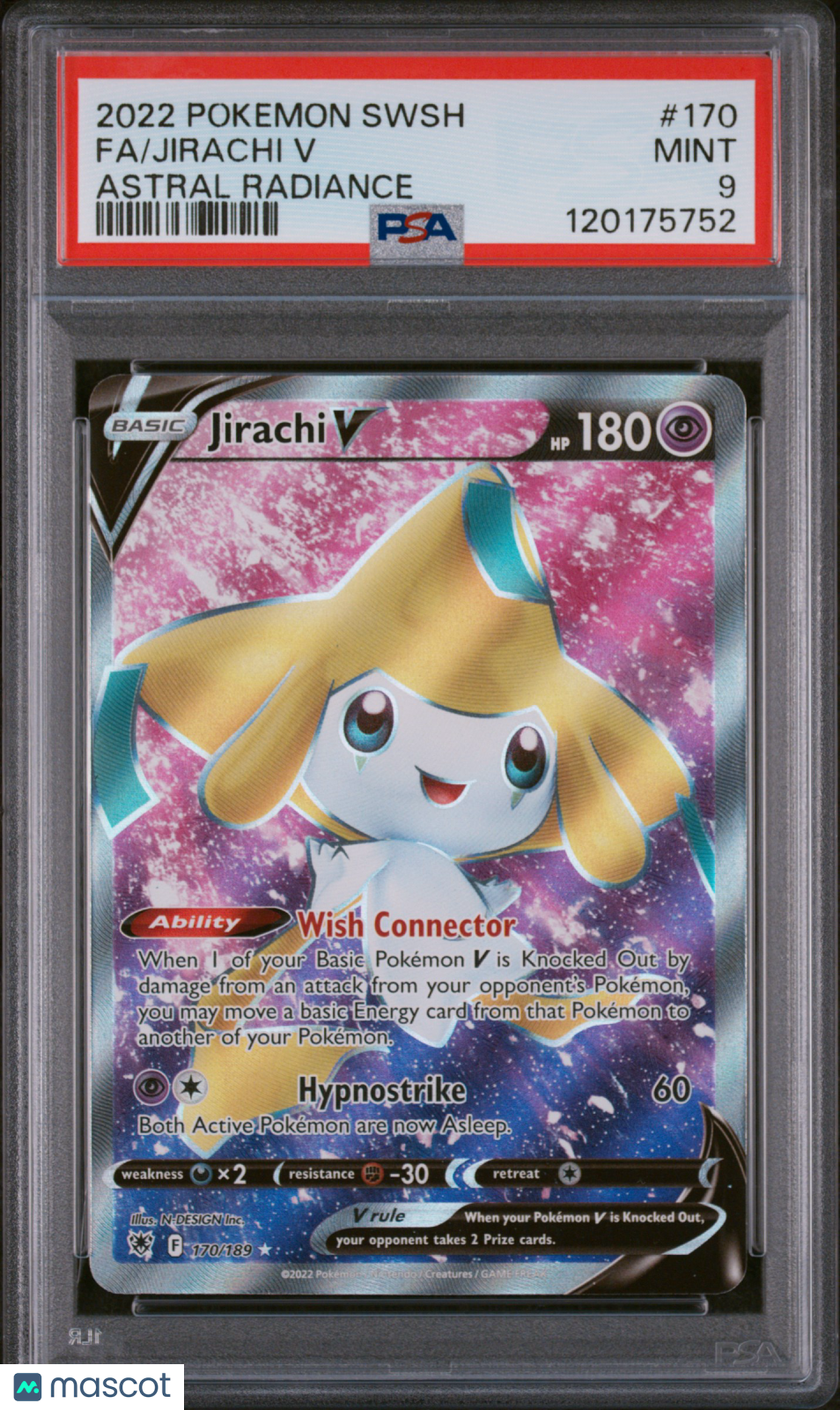 2022 Pokemon Sword & Shield Astral Radiance Jirachi V #170 FA PSA 9 MINT - Graded TCG/CCG
