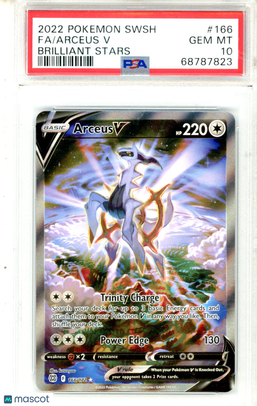 2022 Pokemon Sword & Shield Brilliant Stars Arceus V #166 FA PSA 10 GEM MINT - Graded TCG/CCG