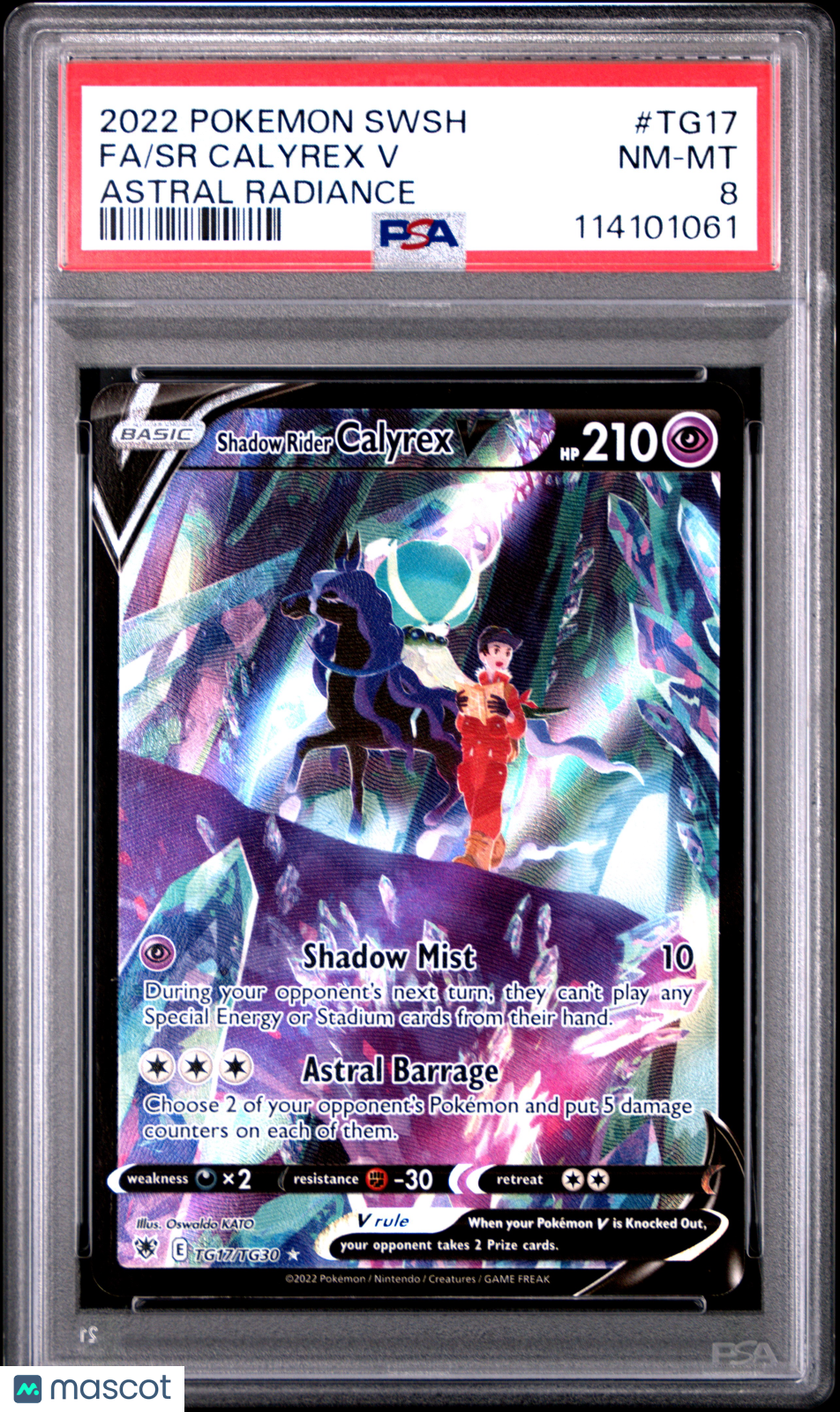 2022 Pokemon Sword & Shield Calyrex V #TG17 Astral Radiance PSA 8 - Graded TCG/CCG