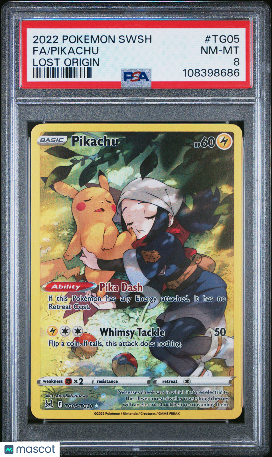 2022 Pokemon Sword & Shield Lost Origin Pikachu #TG05 FA PSA 8 - Graded TCG/CCG
