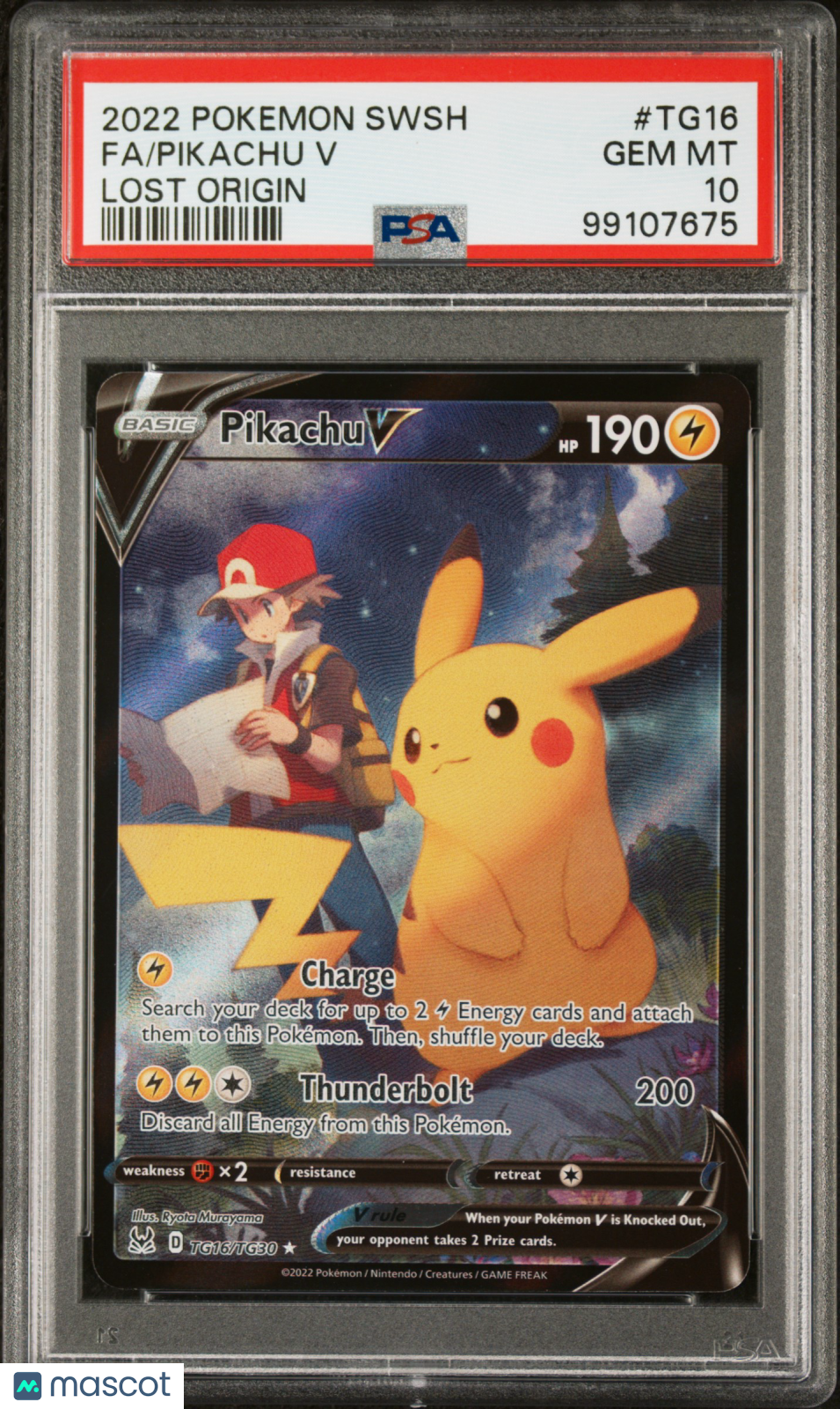 2022 Pokemon Sword & Shield Lost Origin Pikachu V #TG16 FA PSA 10 GEM MINT - Graded TCG/CCG