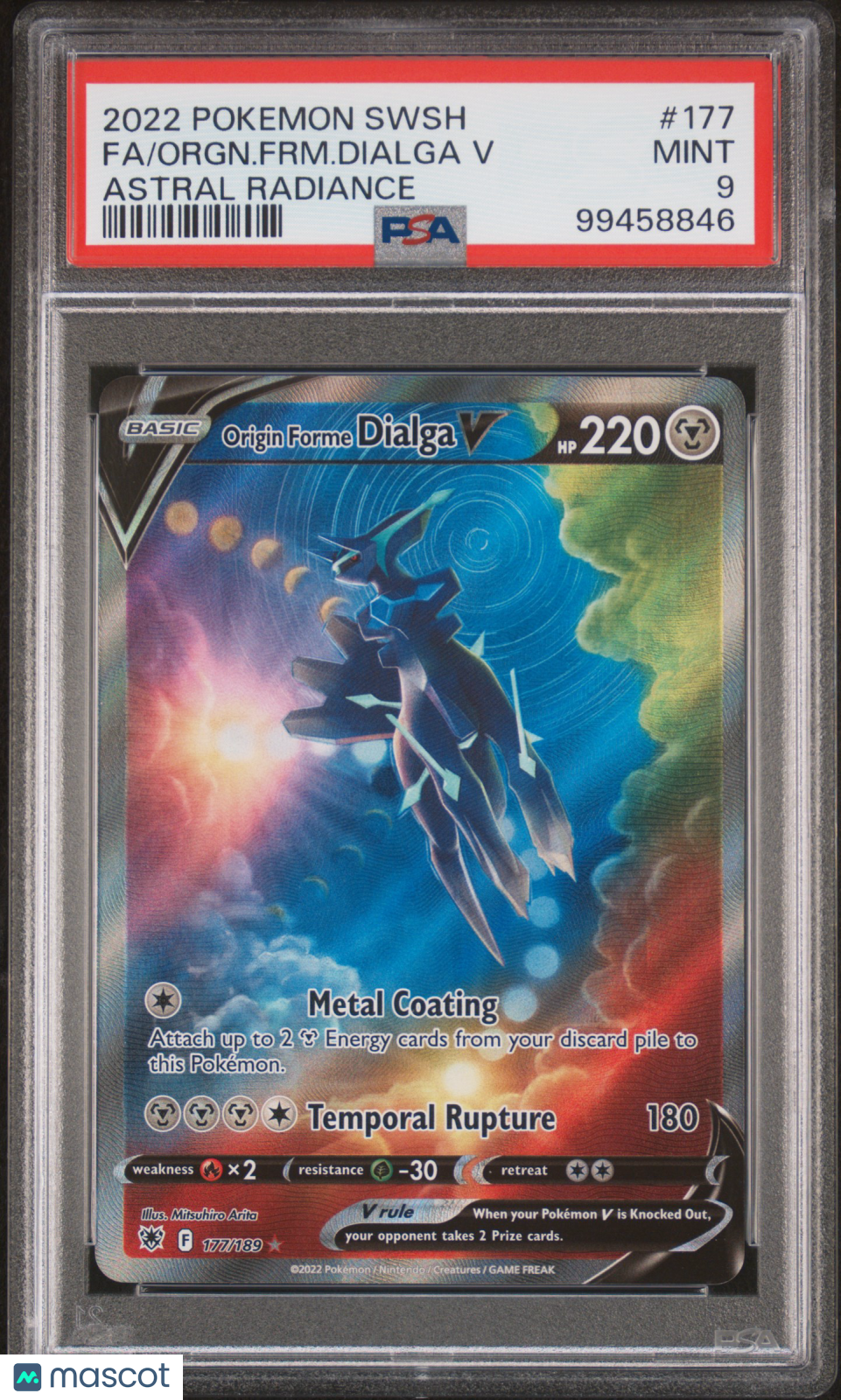 2022 Pokemon Sword & Shield Orgn. FRM. Dialga V Fa #177 Astral Radiance PSA 9 - Graded TCG/CCG