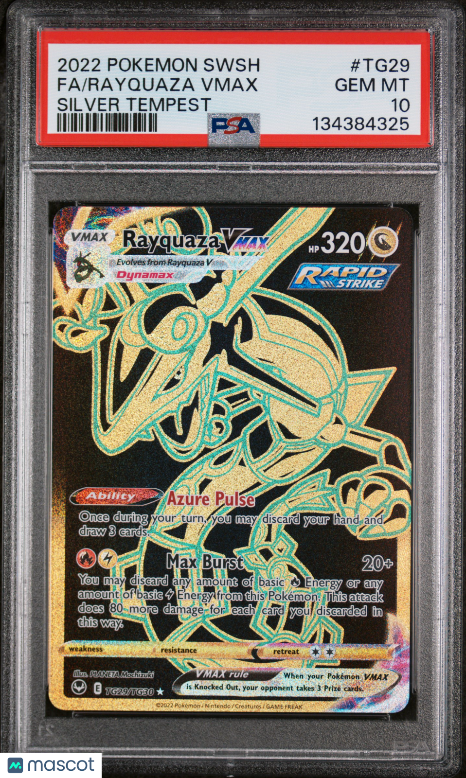 2022 Pokemon Sword & Shield Silver Tempest Rayquaza VMAX PSA 10 - Graded TCG/CCG