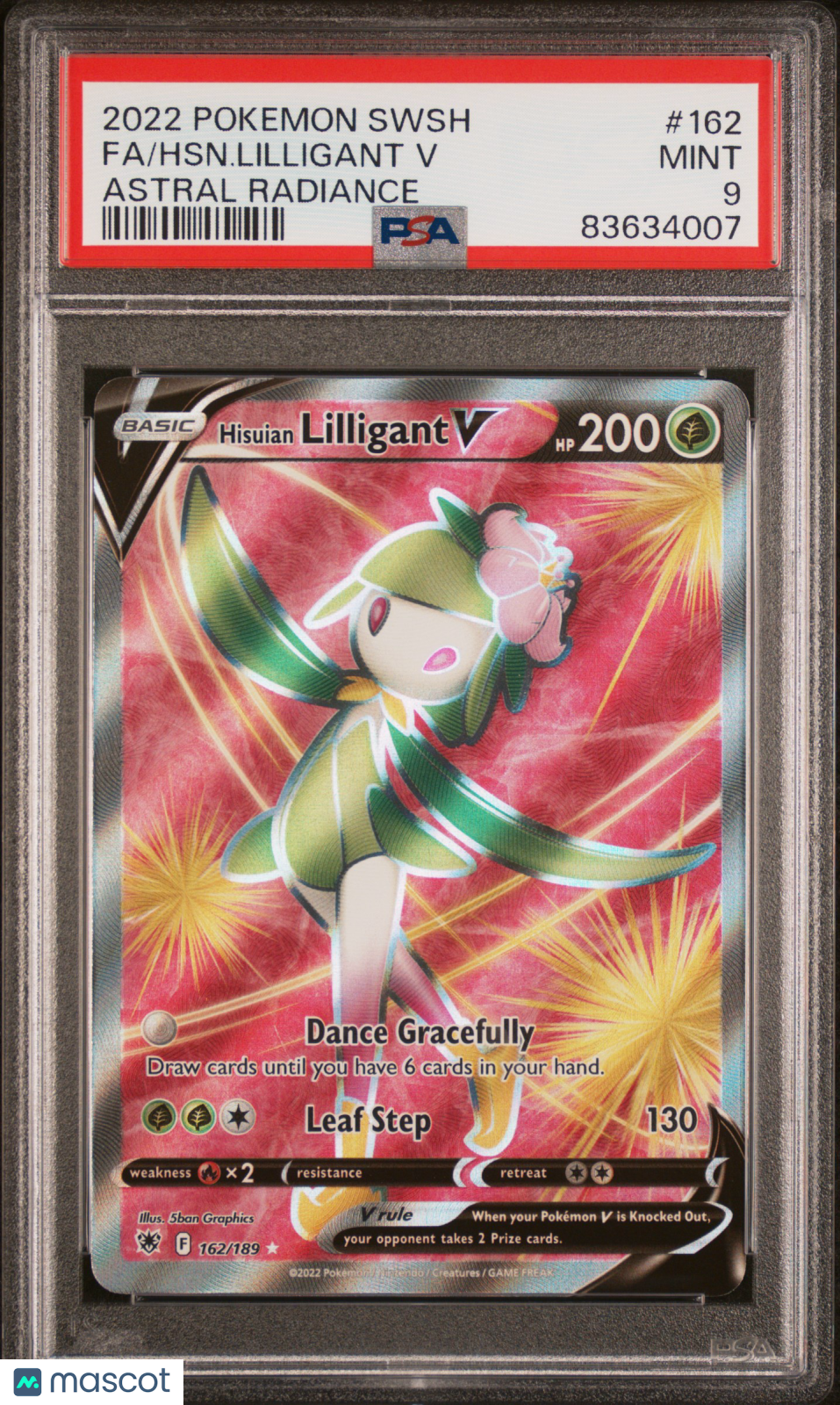 2022 Pokemon SWSH Astral Radiance HSN. Lilligant V #162 FA PSA 9 MINT - Graded TCG/CCG