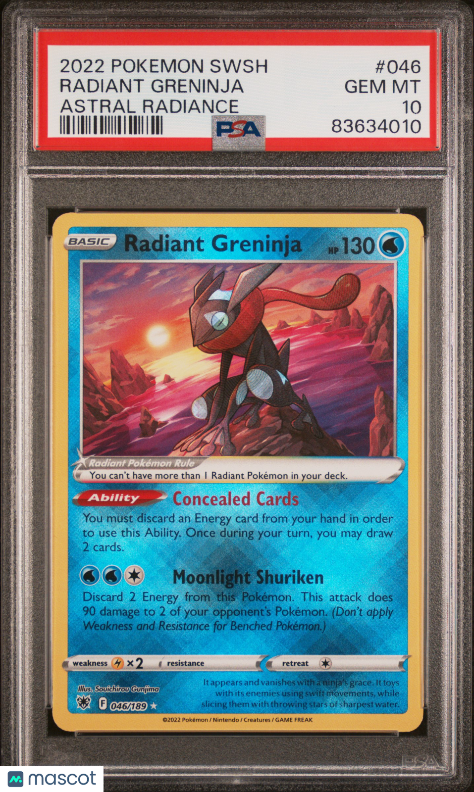 2022 Pokemon SWSH Astral Radiance Radiant Greninja #046 PSA 10 GEM MINT - Graded TCG/CCG