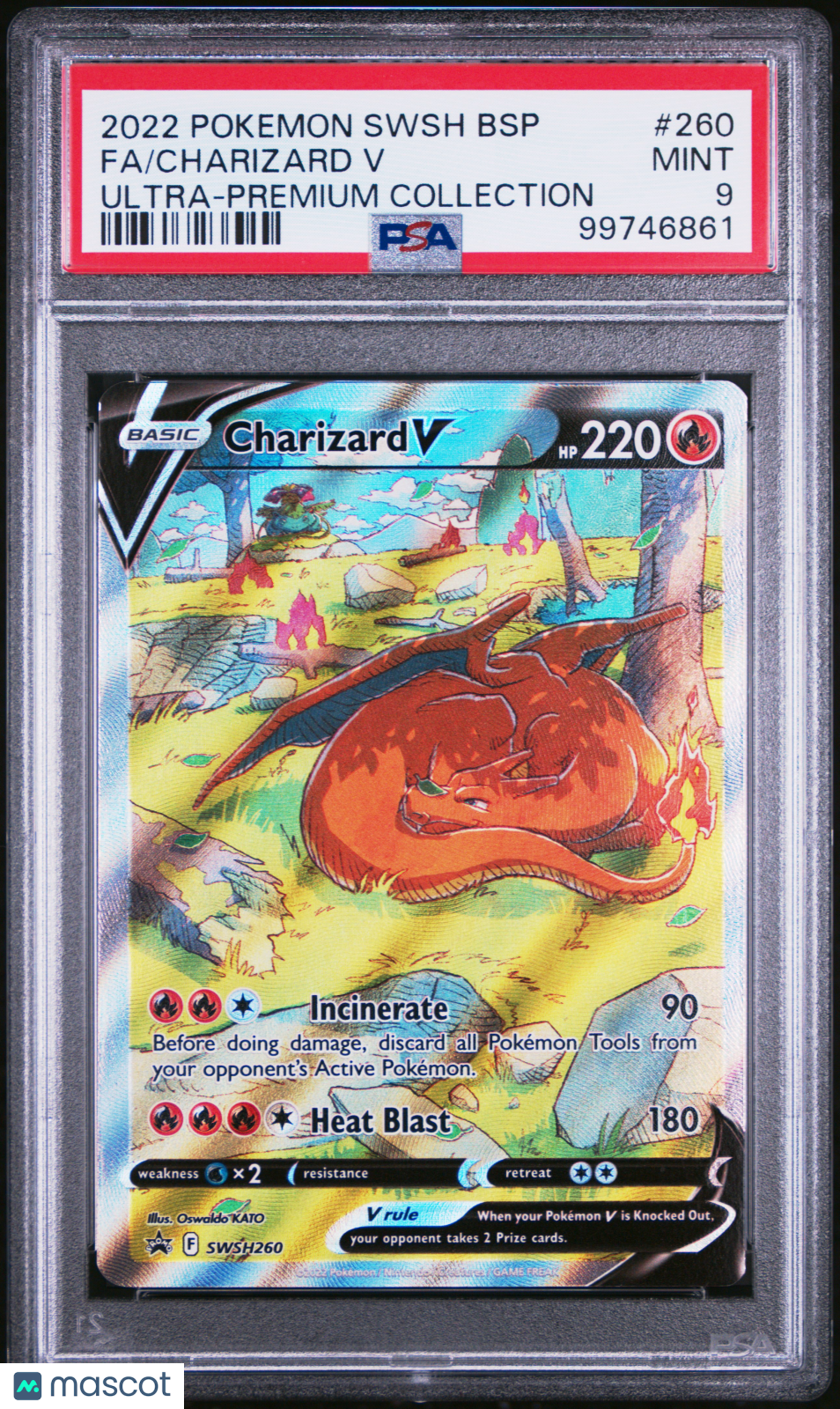 2022 Pokemon SWSH Black Star Promo Charizard V #260 FA UPC PSA 9 MINT - Graded TCG/CCG