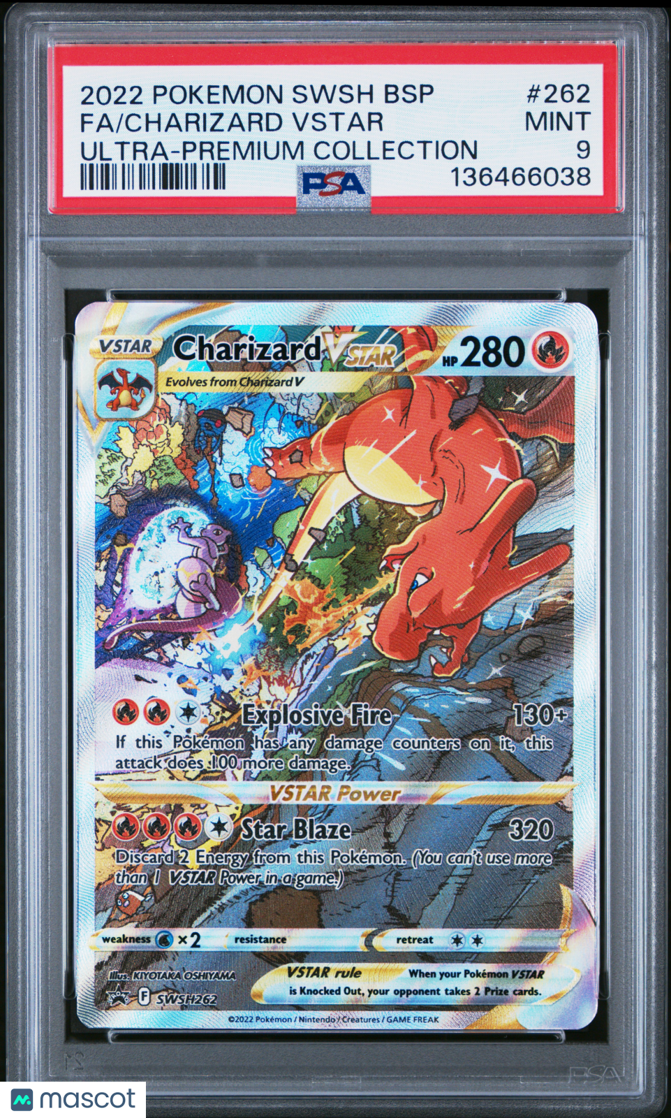 2022 Pokemon SWSH Black Star Promo Charizard VSTAR #262 FA PSA 9 MINT - Graded TCG/CCG