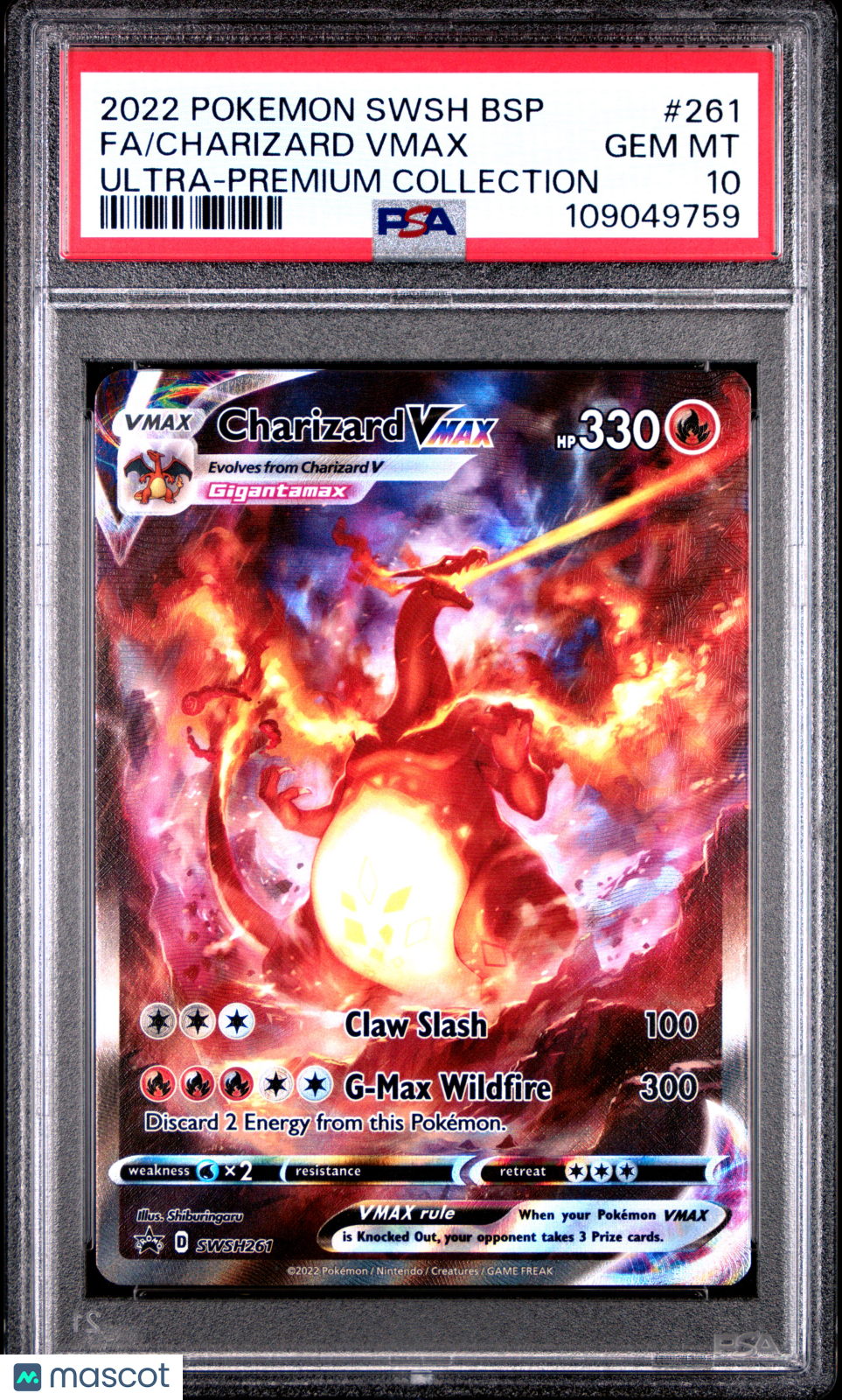 2022 Pokemon SWSH Promo Charizard VMAX #261 FA UPC PSA 10 GEM MINT - Graded TCG/CCG