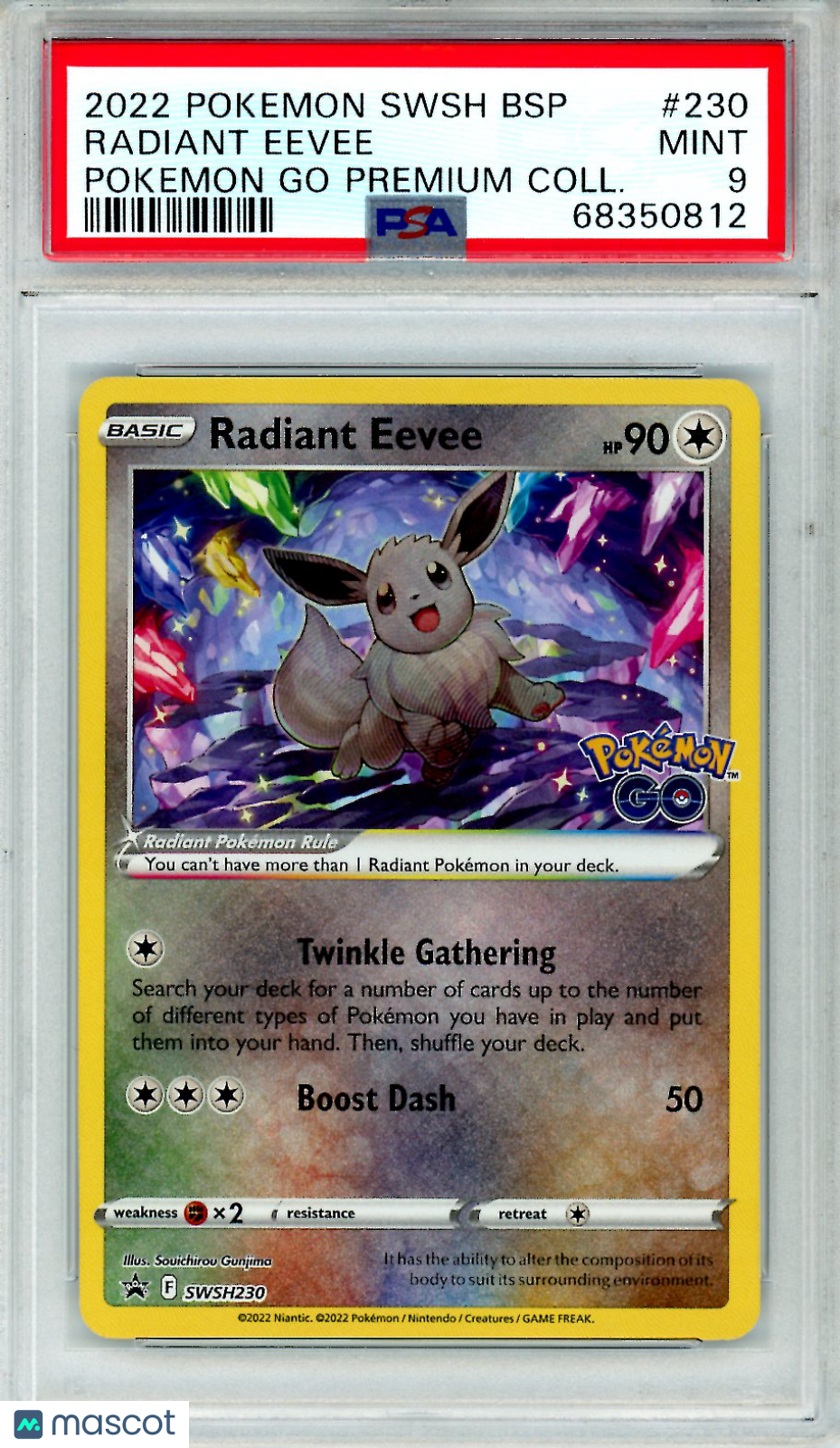 2022 Pokemon SWSH Promo Radiant Eevee #230 Pokemon Go Premium Coll PSA 9 MINT - Graded TCG/CCG