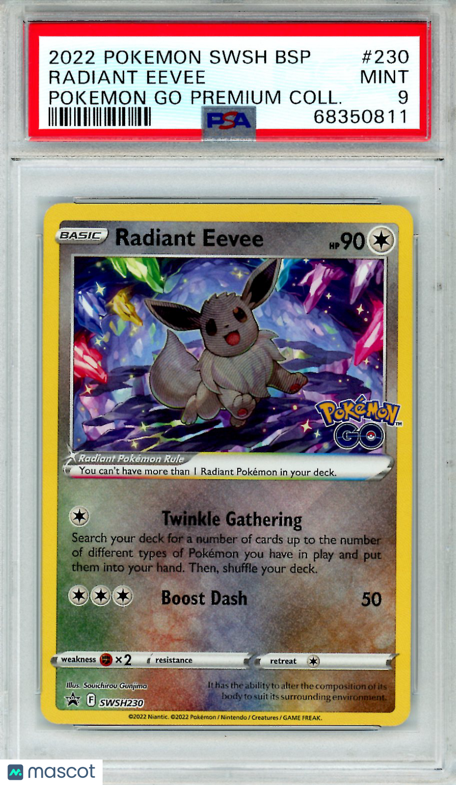 2022 Pokemon SWSH Promo Radiant Eevee #230 Pokemon Go Premium Coll PSA 9 MINT - Graded TCG/CCG