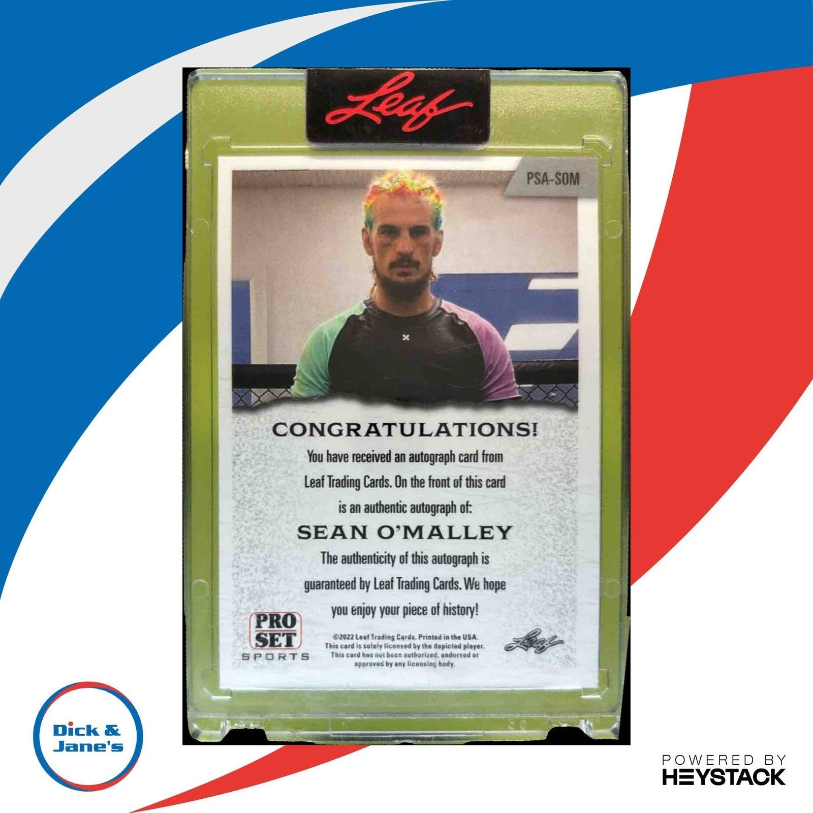 2022 Pro Set Sports Sean O’Malley /25 #PSA-SOM Auto - Sports Cards