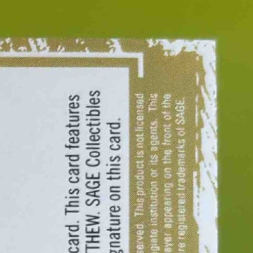 2022 SAGE Artistry Christian Matthew Auto White #A-CM2 - Sports Cards