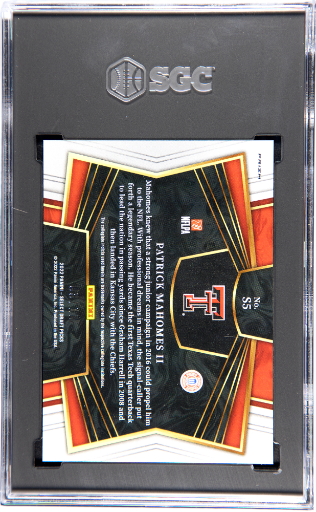 2022 Select Draft Picks Patrick Mahomes II Snapshots Gold Prizm 03/10 SGC 9.5 - Graded Sports Cards