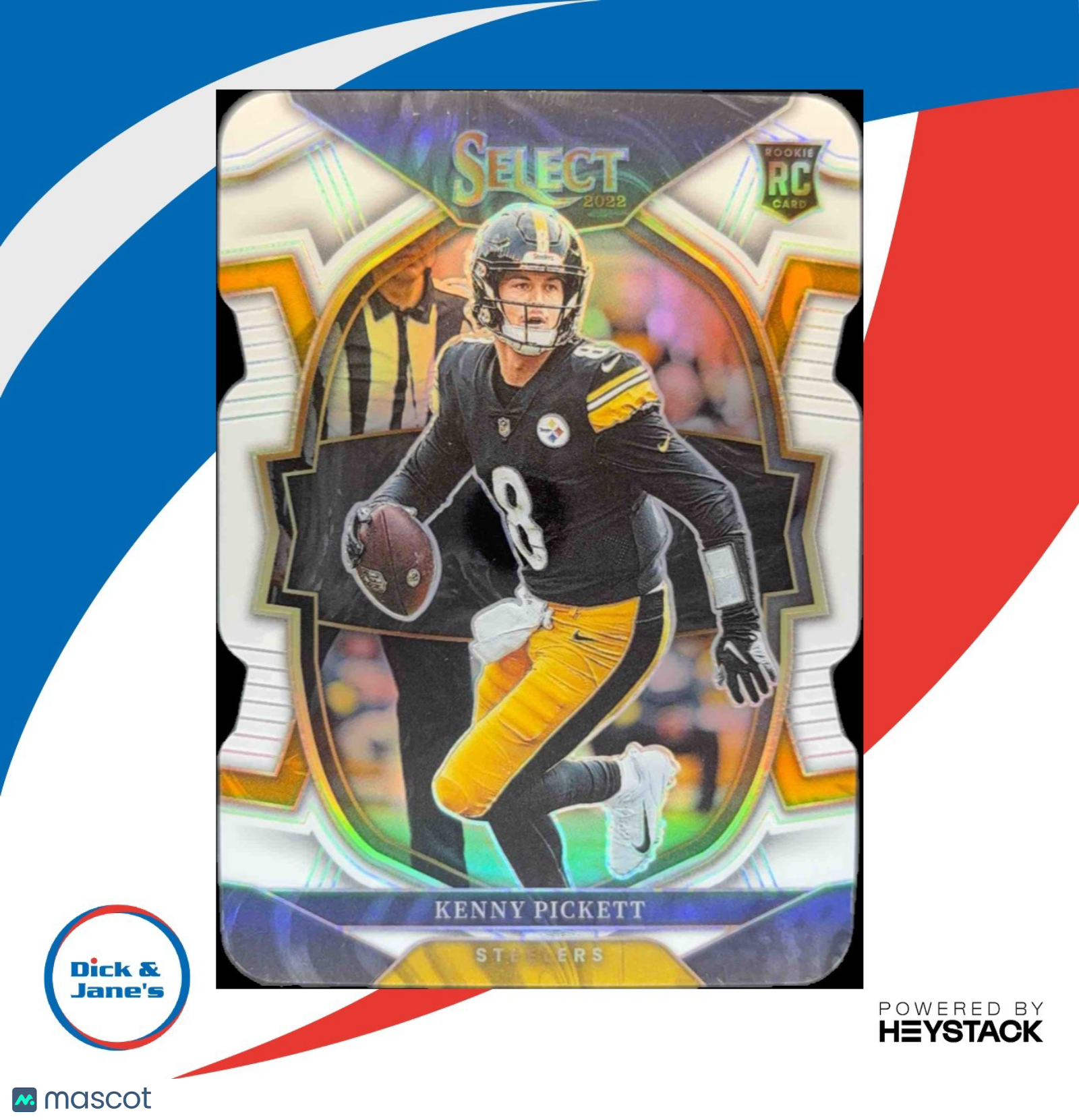 2022 Select Kenny Pickett White Prizm Die Cut 89/99 #64 RC Pittsburgh Steelers - Sports Cards