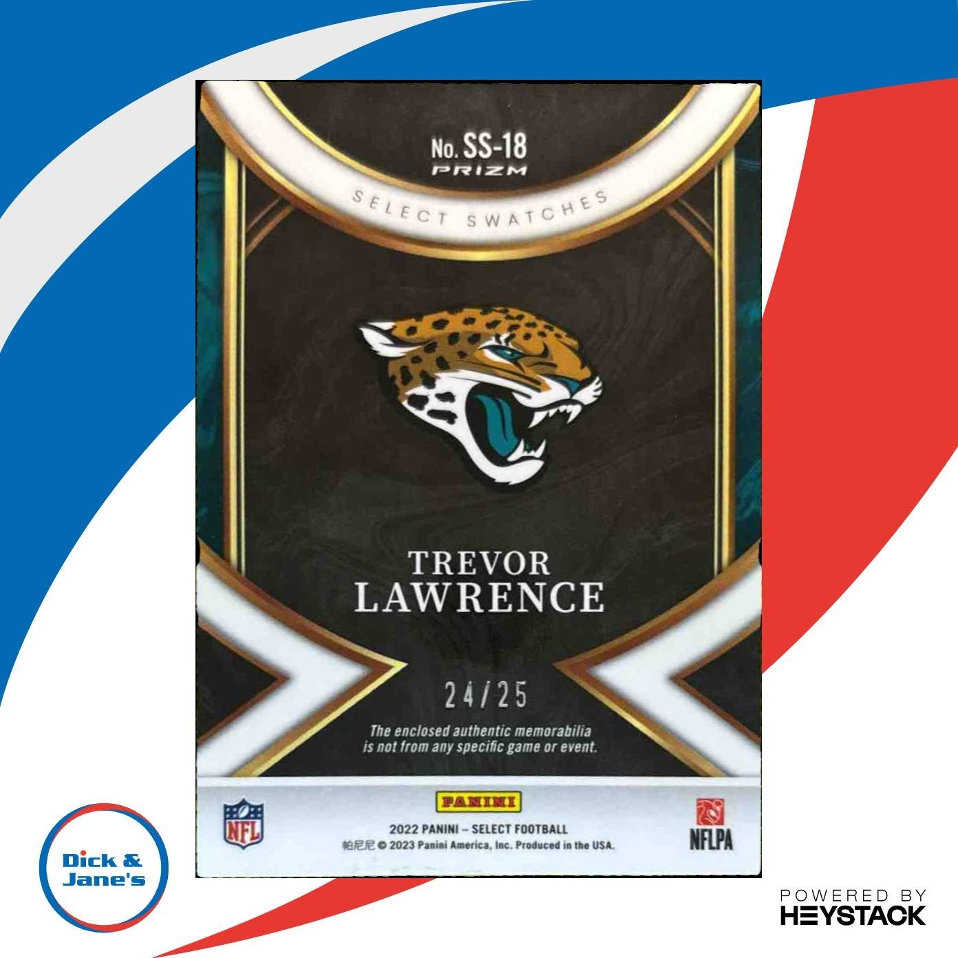 2022 Select Trevor Lawrence Swatches Tie Dye Prizm /25 MEM Jacksonville Jaguars - Sports Cards