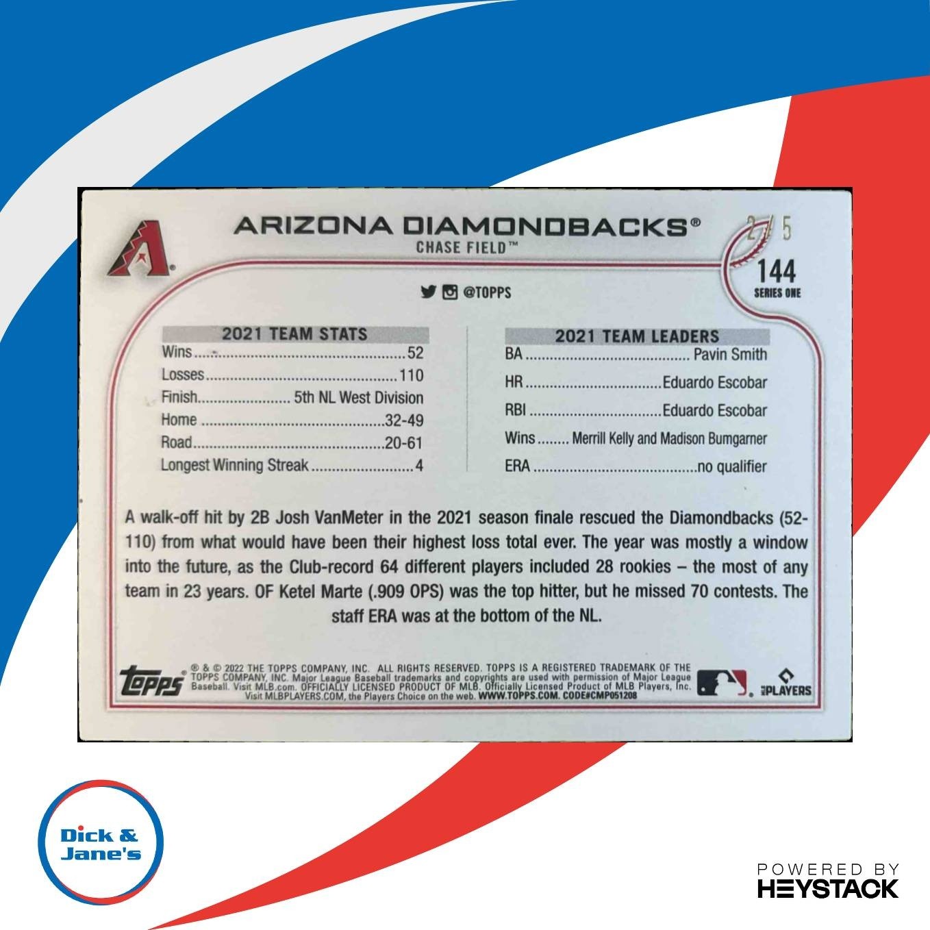 2022 Topps 1st Edition Eduardo Escobar Light Blue Foil /5 #207 Milwaukee Brewers - Sports Cards