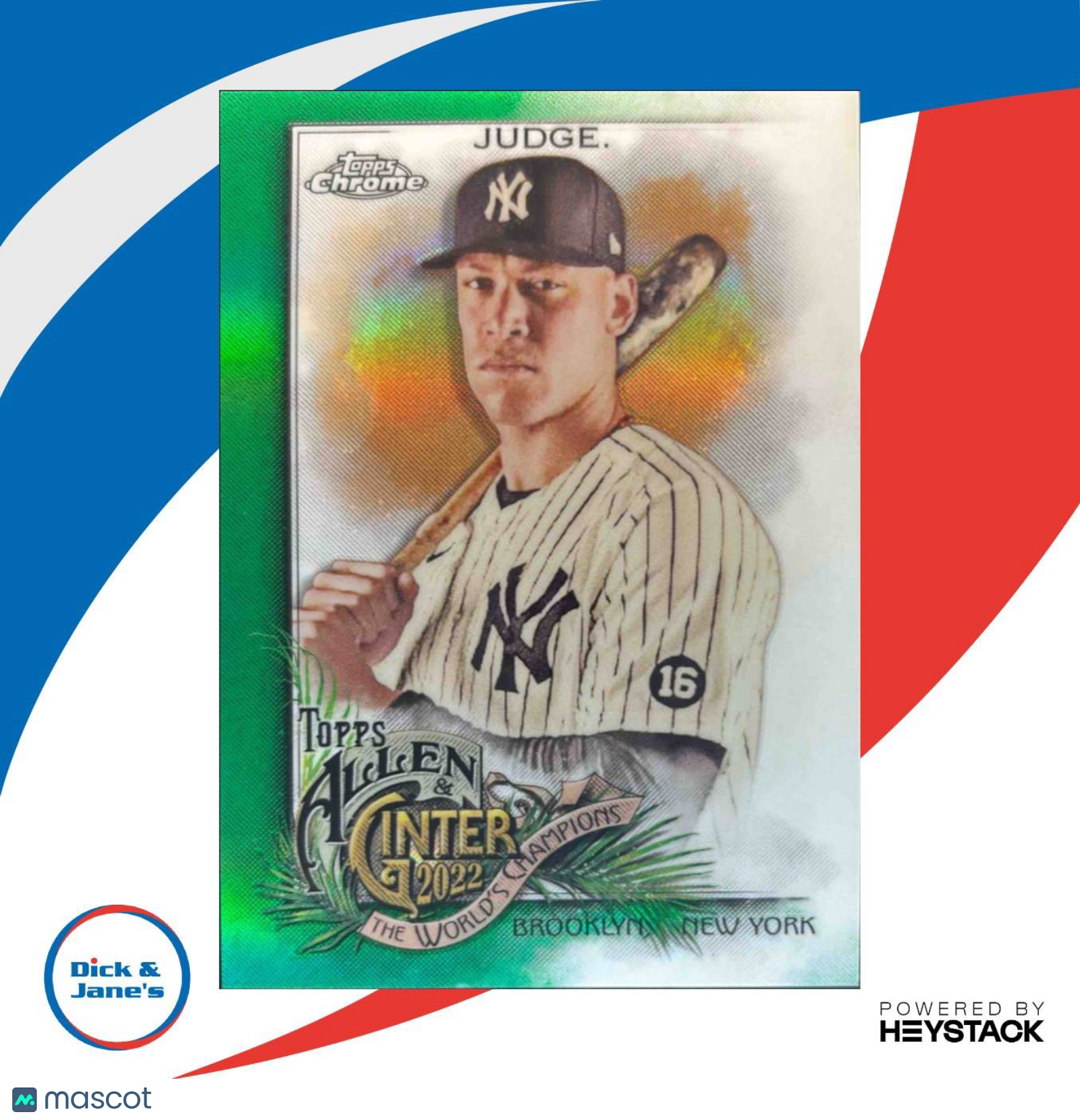2022 Topps Allen & Ginter Chrome Aaron Judge Green Refractor 1/99 #11 Yankees - Sports Cards