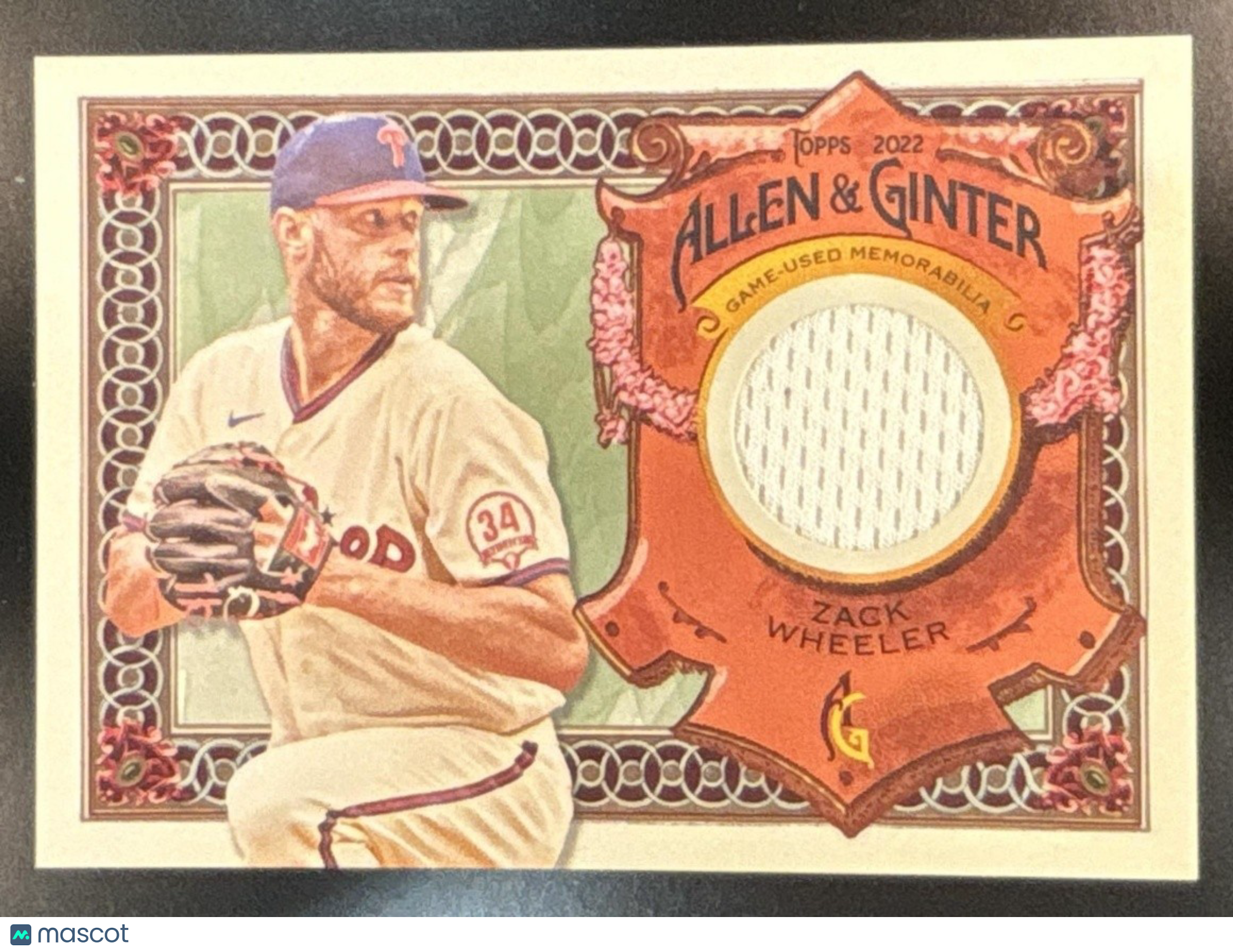 2022 Topps Allen & Ginter Zack Wheeler Relics MEM Philadelphia Phillies - Sports Cards