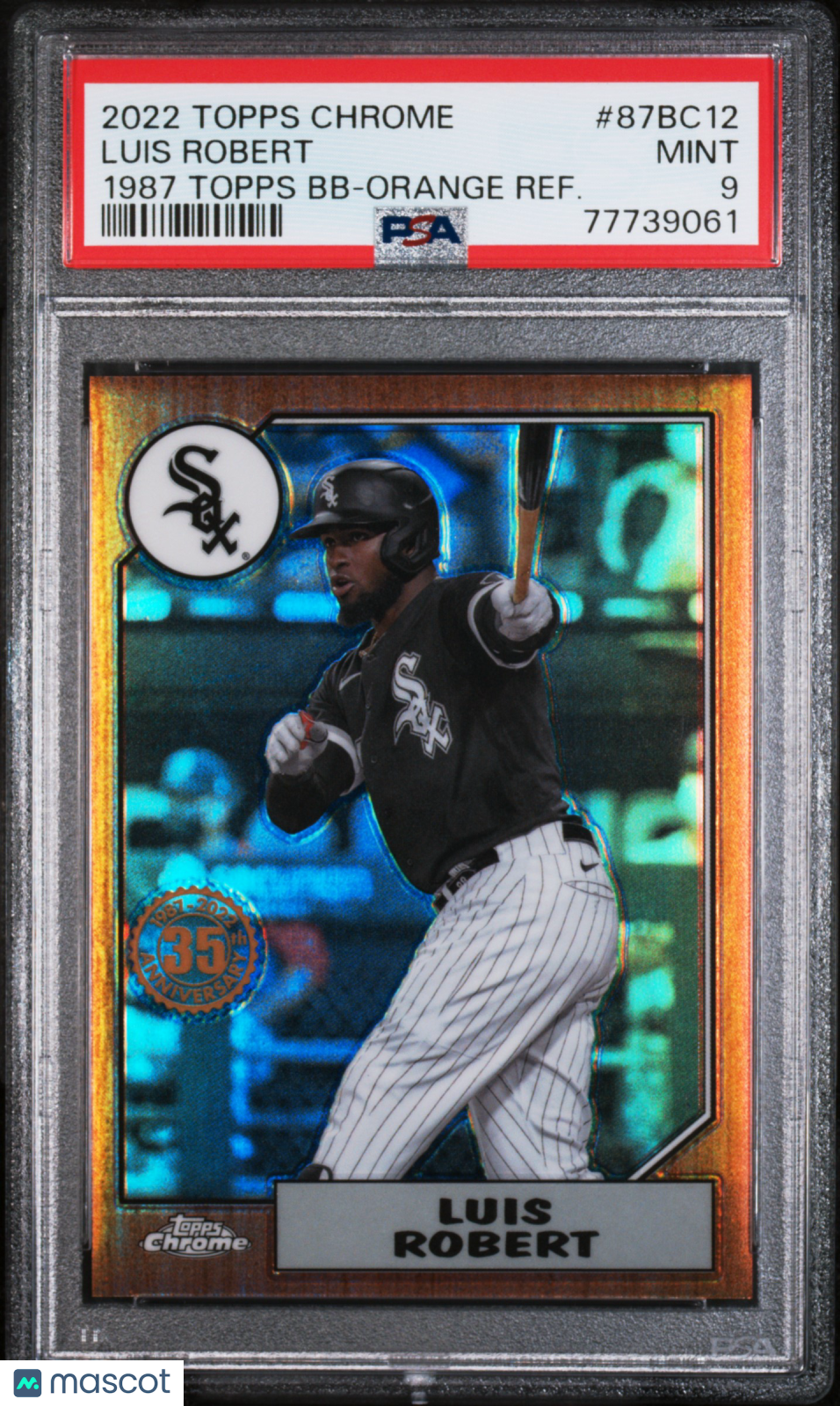 2022 Topps Chrome 1987 Topps Baseball Luis Robert Orange Refractor #87BC12 PSA 9 - Graded Sports Cards