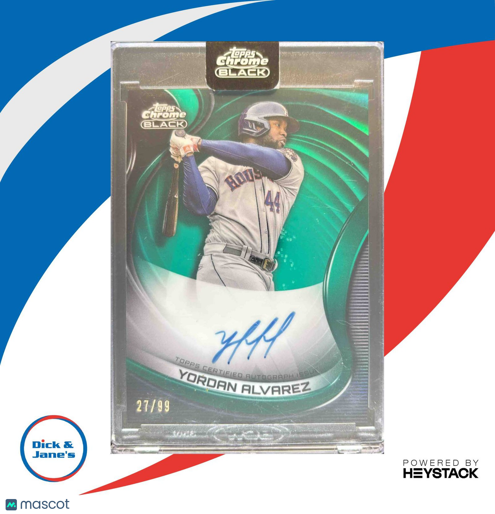 2022 Topps Chrome Black Yordan Alvarez Auto Green Refractor /99 Houston Astros - Sports Cards