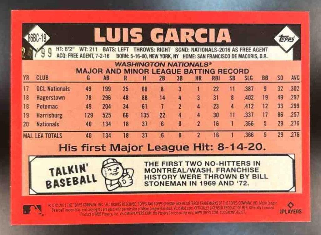 2022 Topps Chrome Luis Garcia Green Refractor (SCRATCHES) /99 #12 Houston Astros - Sports Cards