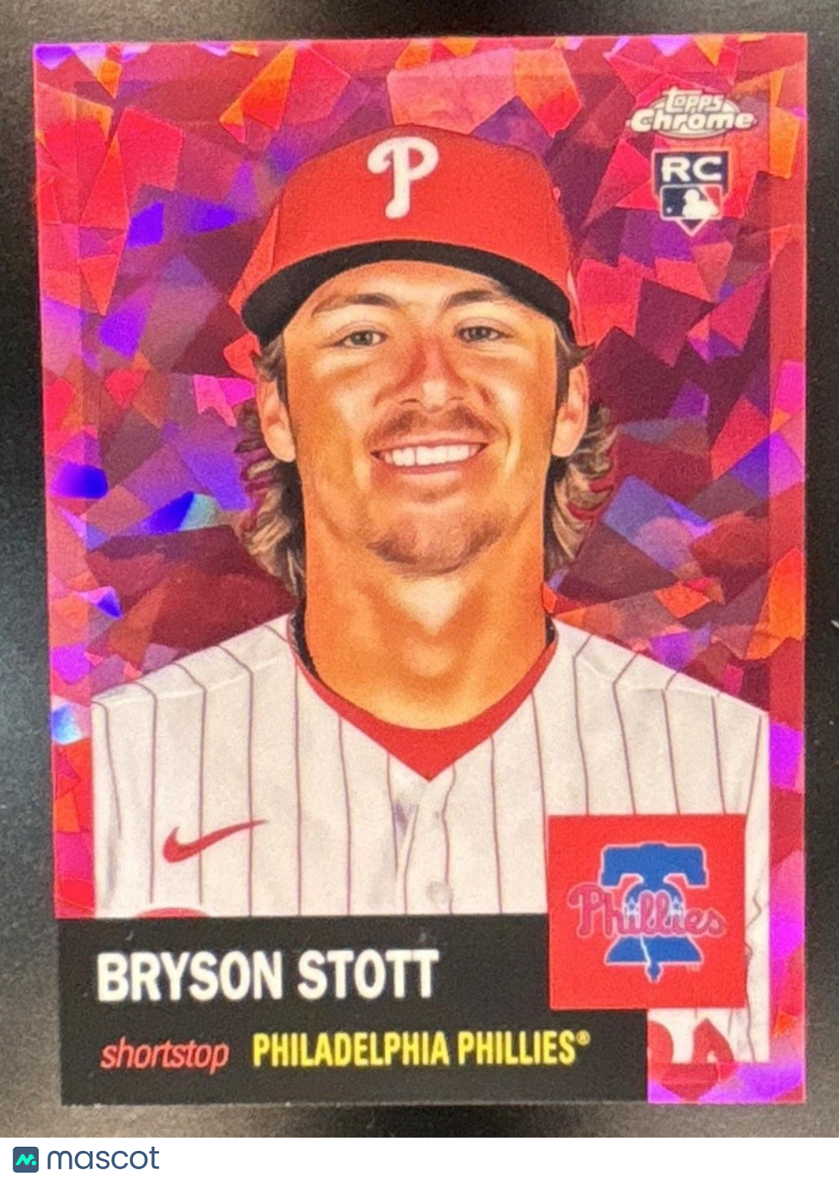 2022 Topps Chrome Platinum Anniversary Bryson Stott Red Atomic /100 #79 RC - Sports Cards