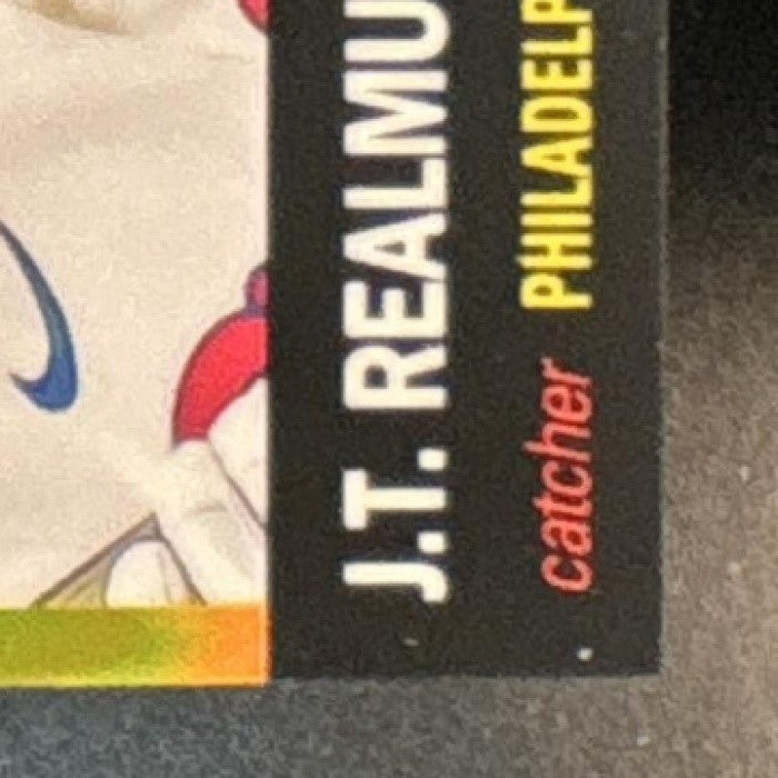 2022 Topps Chrome Platinum Anniversary J.T. Realmuto Yellow RayWave /250 #490 - Sports Cards