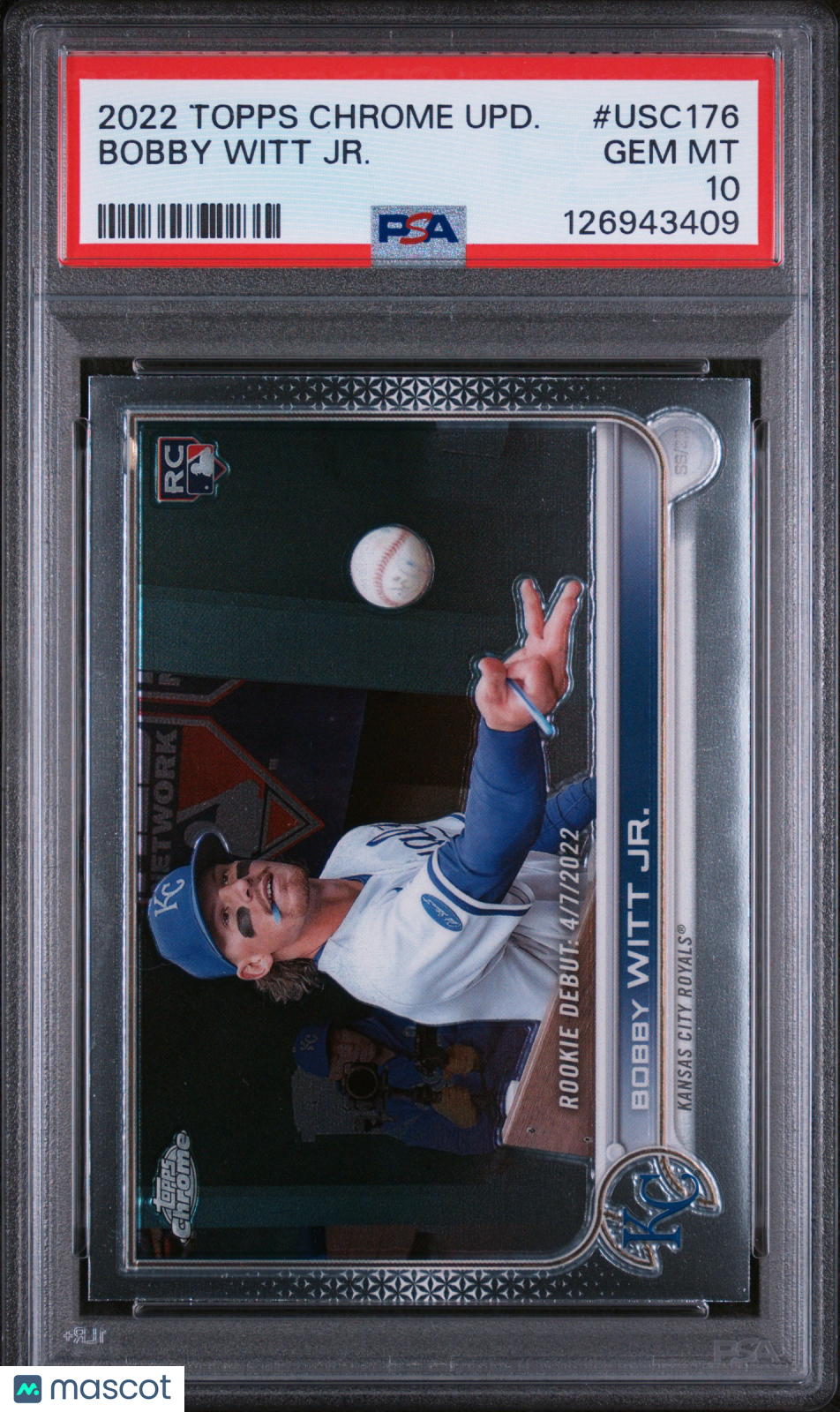 2022 Topps Chrome Update Bobby Witt JR. #USC176 PSA 10 - Graded Sports Cards