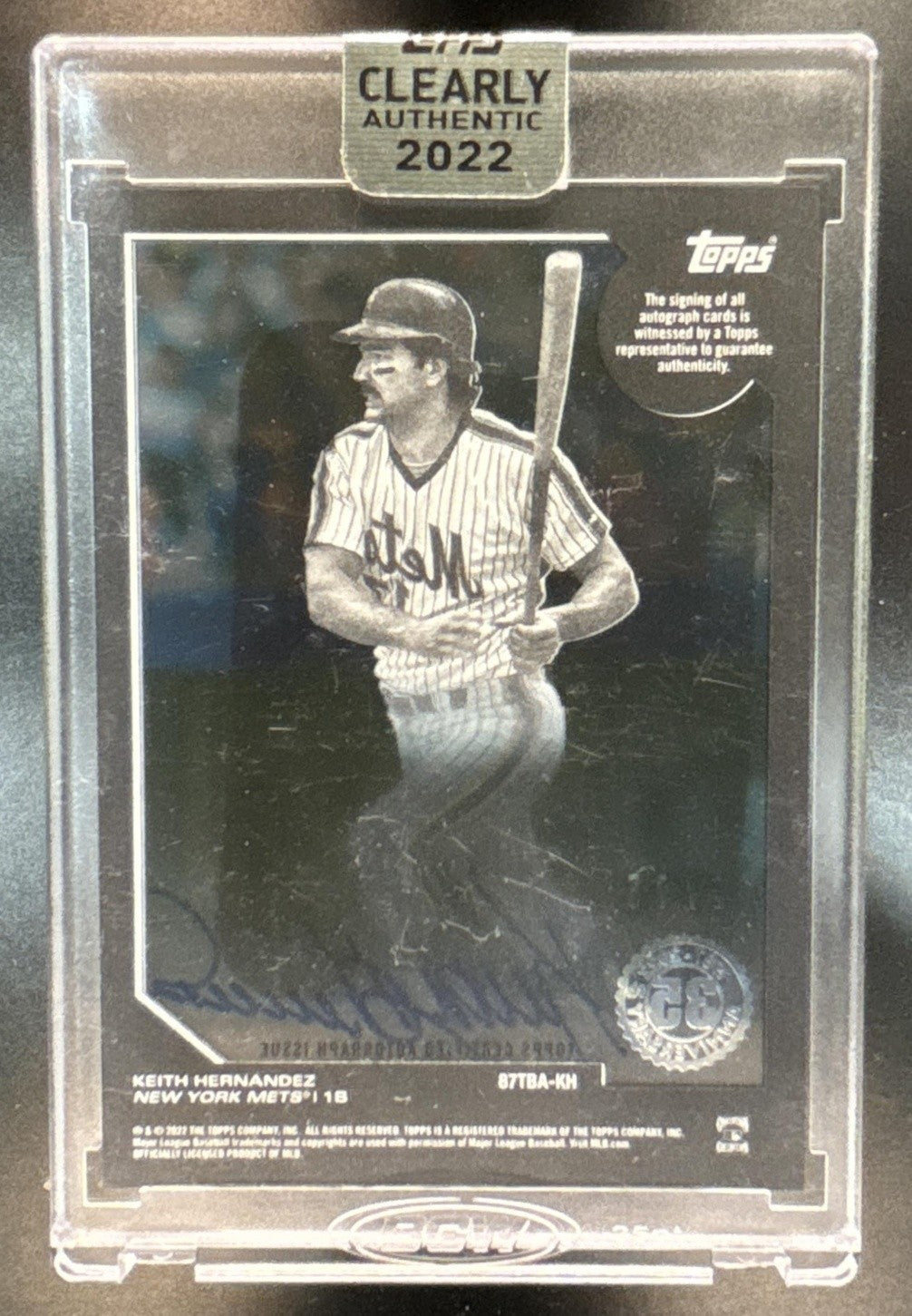 2022 Topps Clearly Authentic Keith Hernandez 1987 Baseball Auto Black /75 Mets - Sports Cards