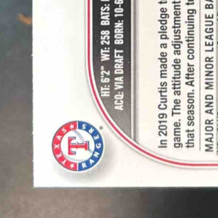 2022 Topps Curtis Terry Orange Foilboard /299 #97 RC Texas Rangers - Sports Cards