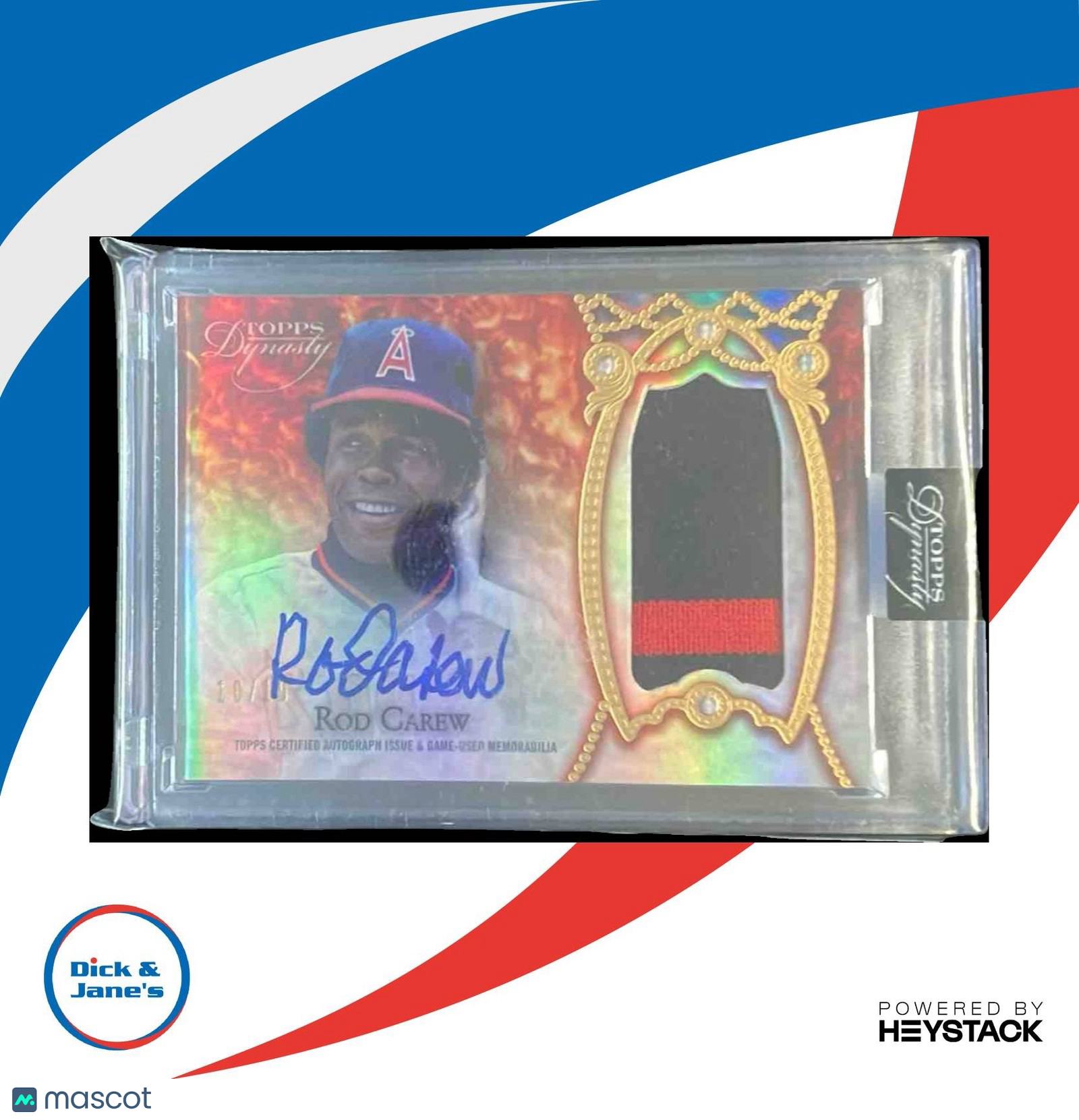 2022 Topps Dynasty Rod Carew Auto Patch 10/10 #DAP-RCA1 California Angels - Sports Cards