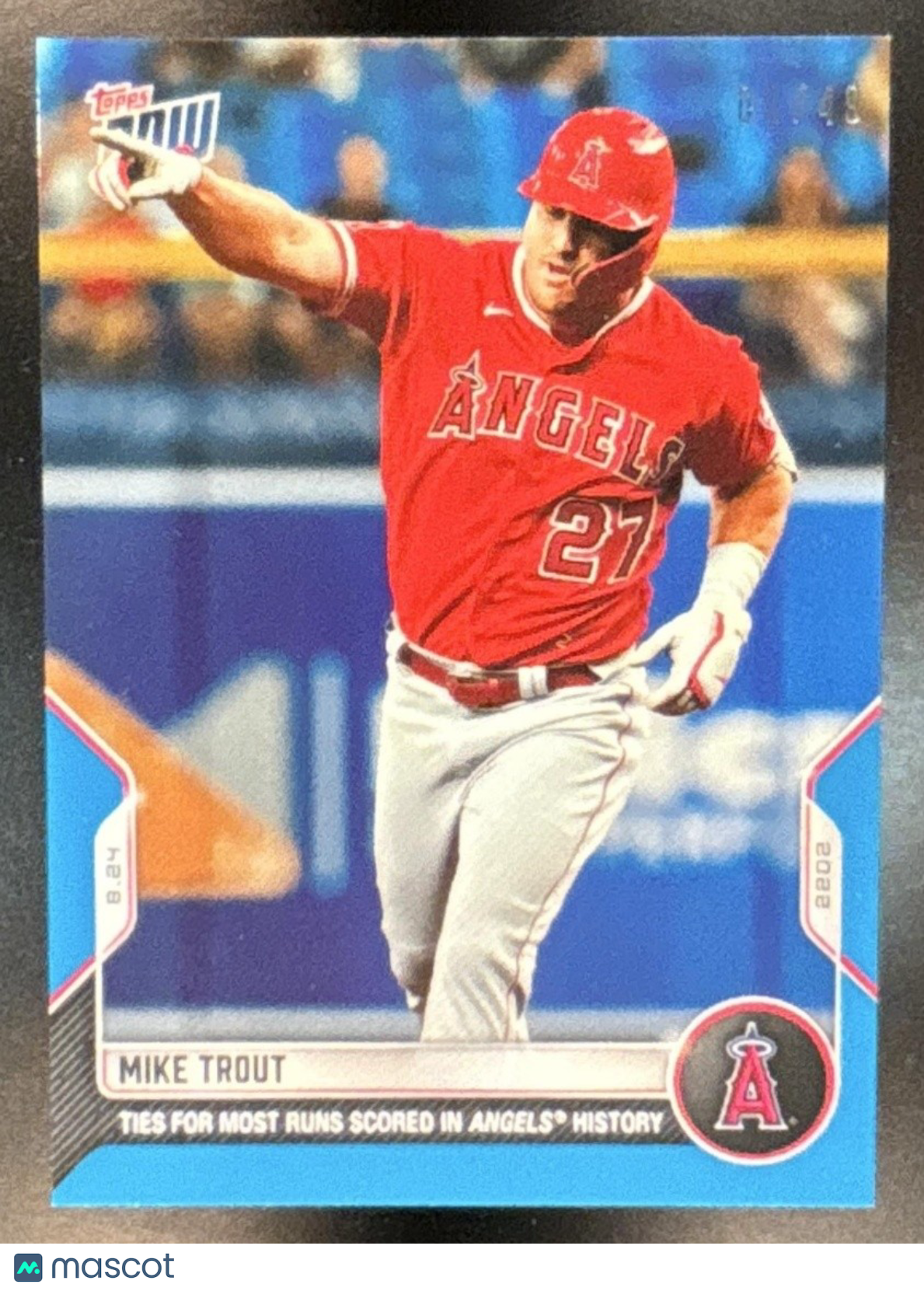 2022 Topps Now Mike Trout Blue /49 #772 Los Angeles Angels - Sports Cards