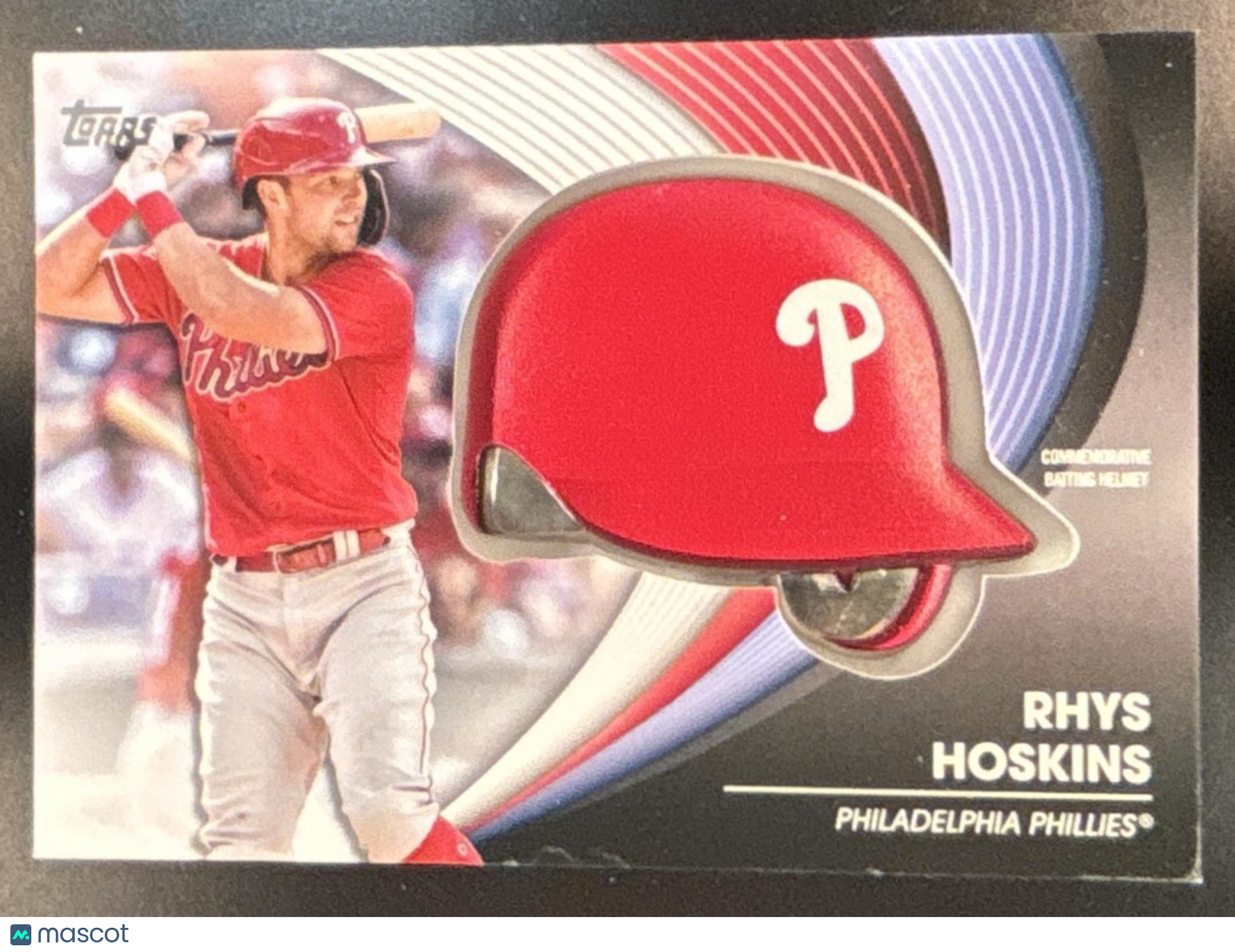 2022 Topps Rhys Hoskins Batting Helmet Commemorative Relic Philadelphia Phillies - Sports Cards