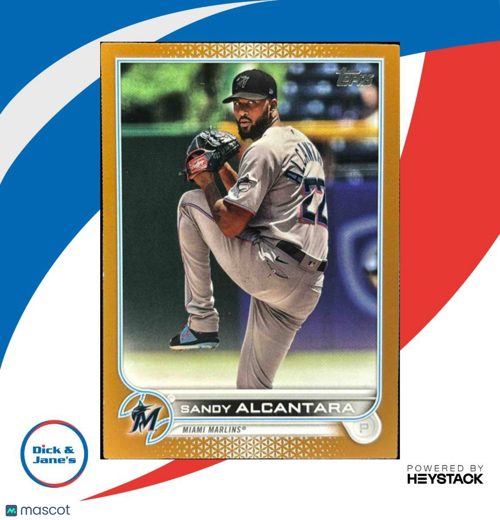 2022 Topps Sandy Alcantara Gold 1176/2022 #606 Miami Marlins - Sports Cards