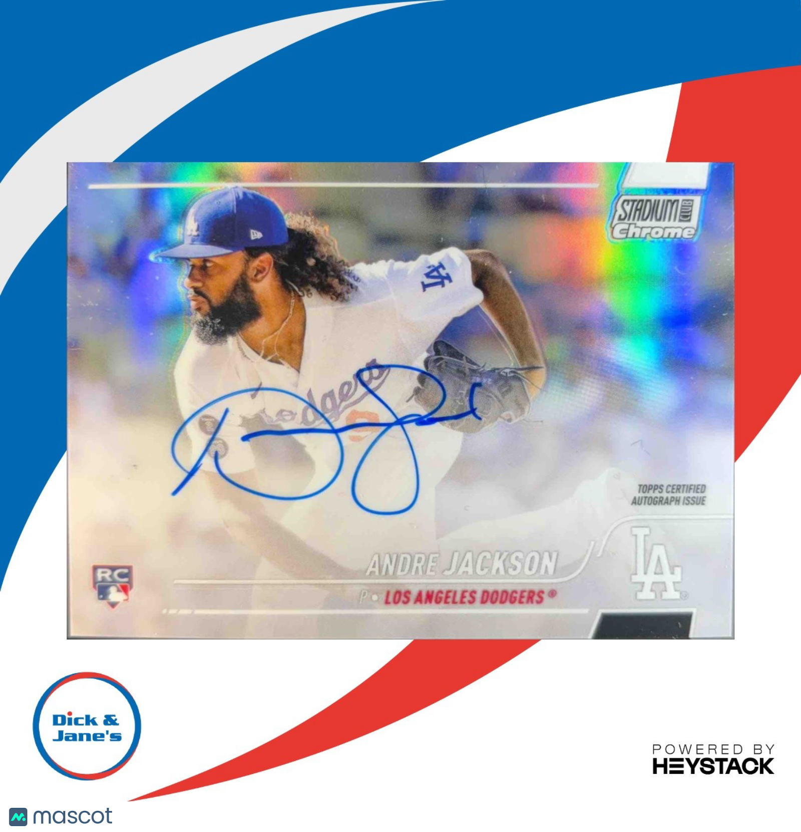 2022 Topps Stadium Club Chrome Andre Jackson Auto RC Los Angeles Dodgers - Sports Cards