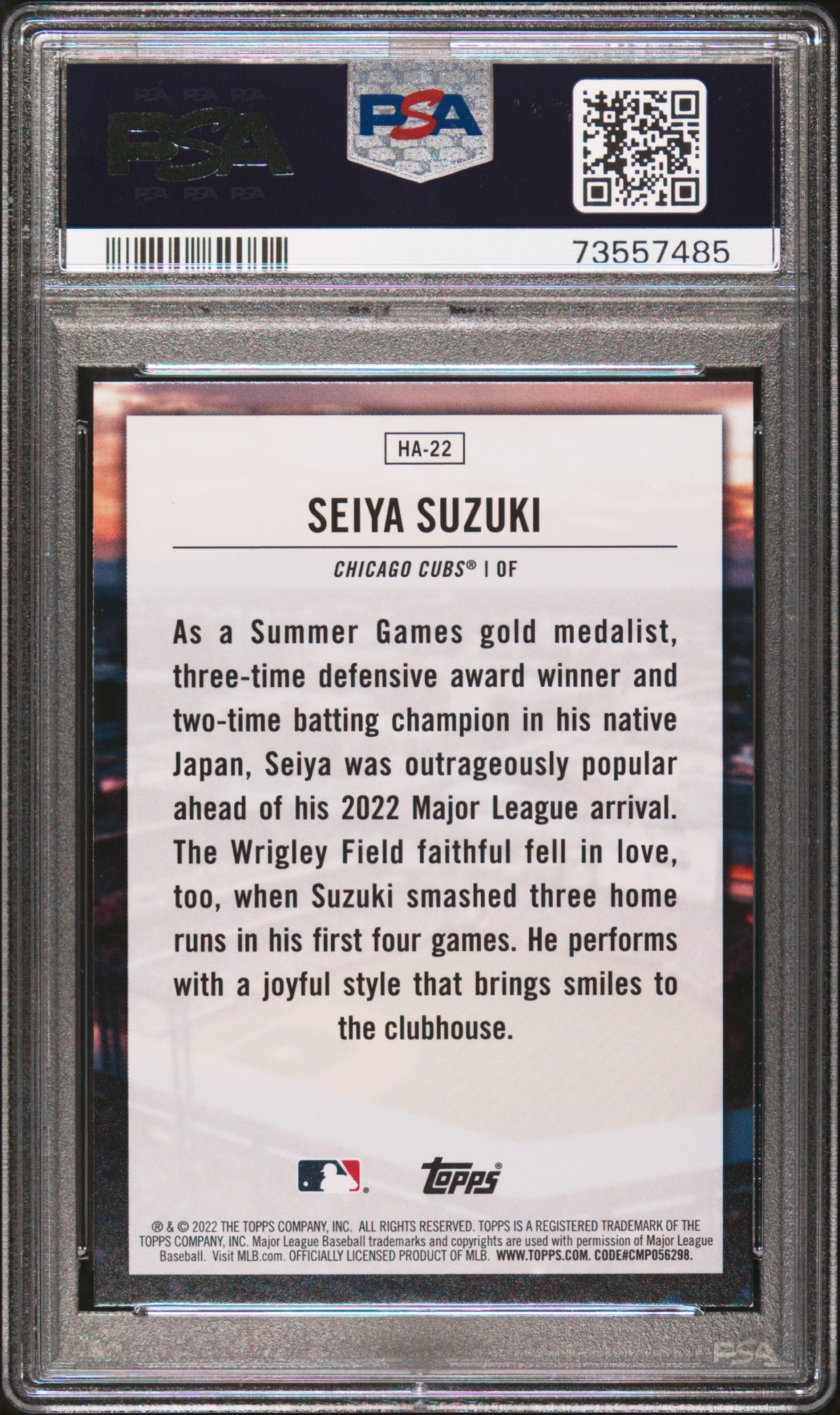 2022 Topps Update Home Field Advantage Seiya Suzuki #HA22 PSA 9 MINT Cubs - Graded Sports Cards