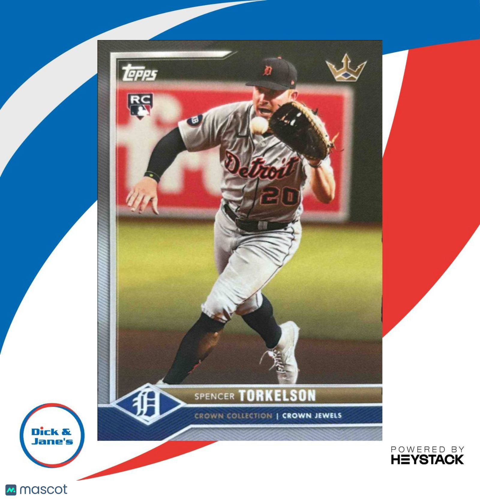 2022 Topps x Bobby Witt Jr. Crown Collection Spencer Torkelson #6 RC Tigers - Sports Cards