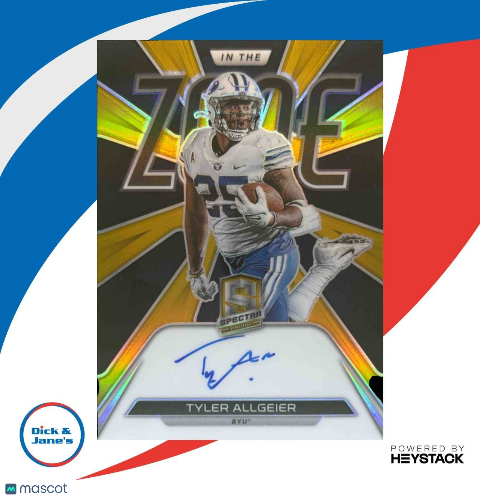 2022 Tyler Allgeier Spectra In The Zone Signatures Gold /10 #Z-TAL RC Auto - Sports Cards